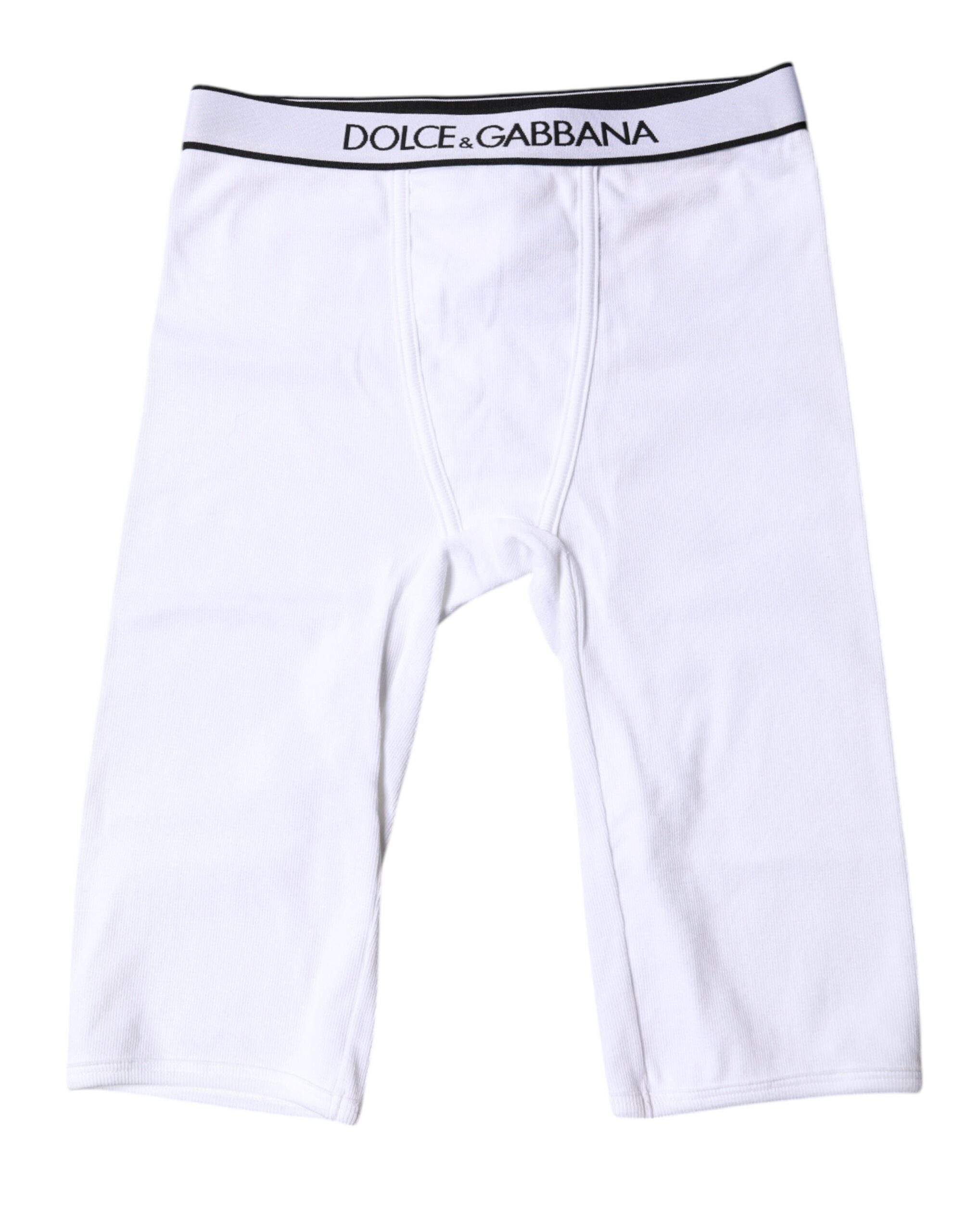 Dolce & Gabbana Weiße Logo-Baumwoll-Cropped-Strumpfhose Unterwäsche