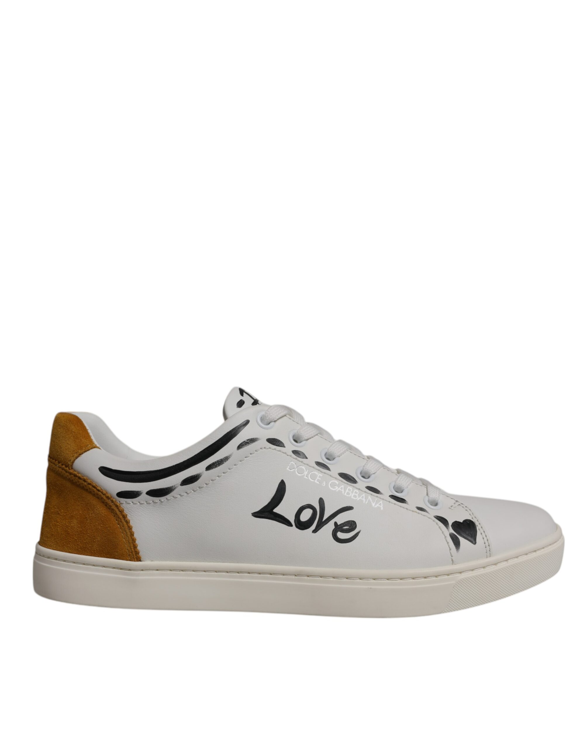 Dolce & Gabbana Weiß Wildleder Leder Low Top Turnschuhe Schuhe