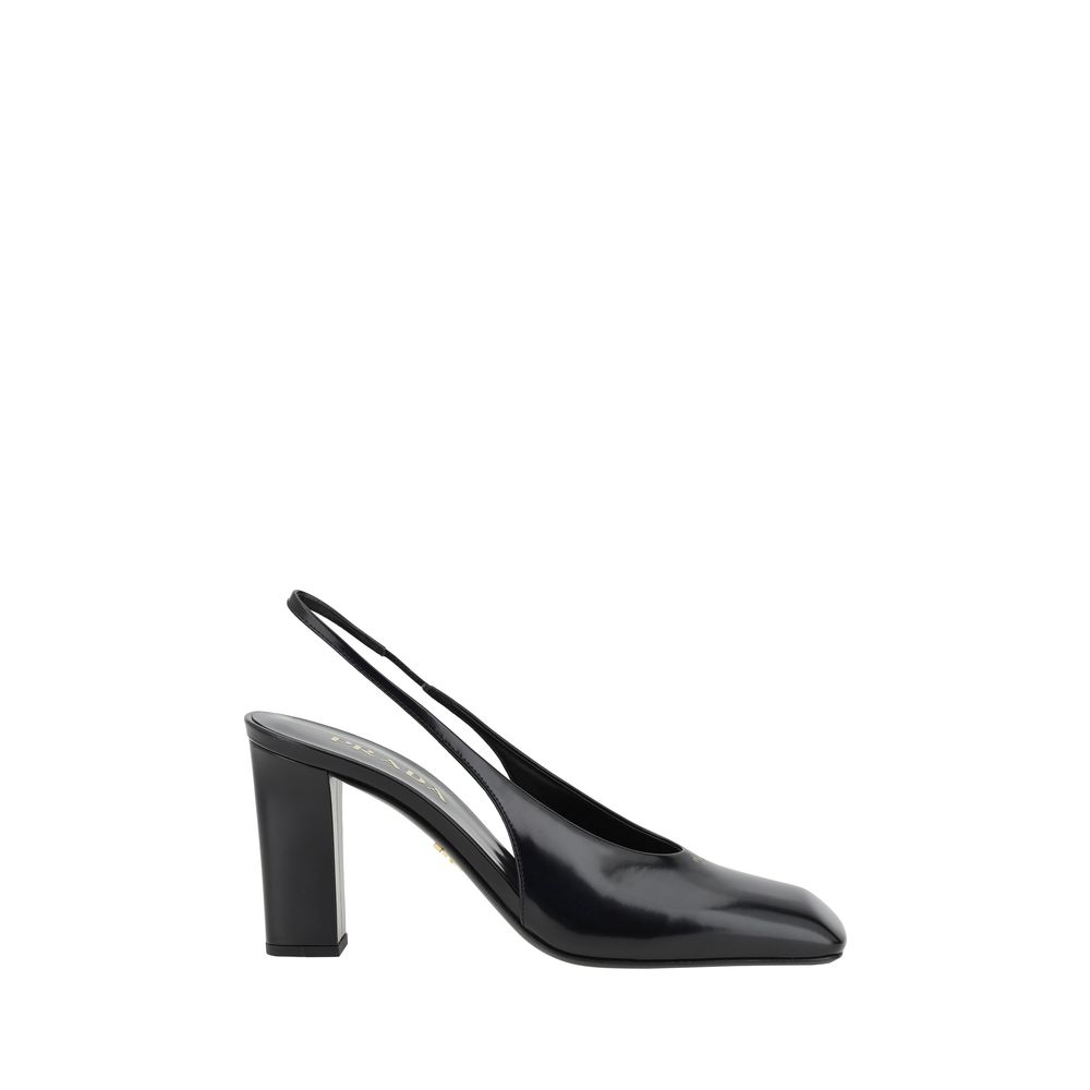 Prada Schwarze Kalbsleder Pumps