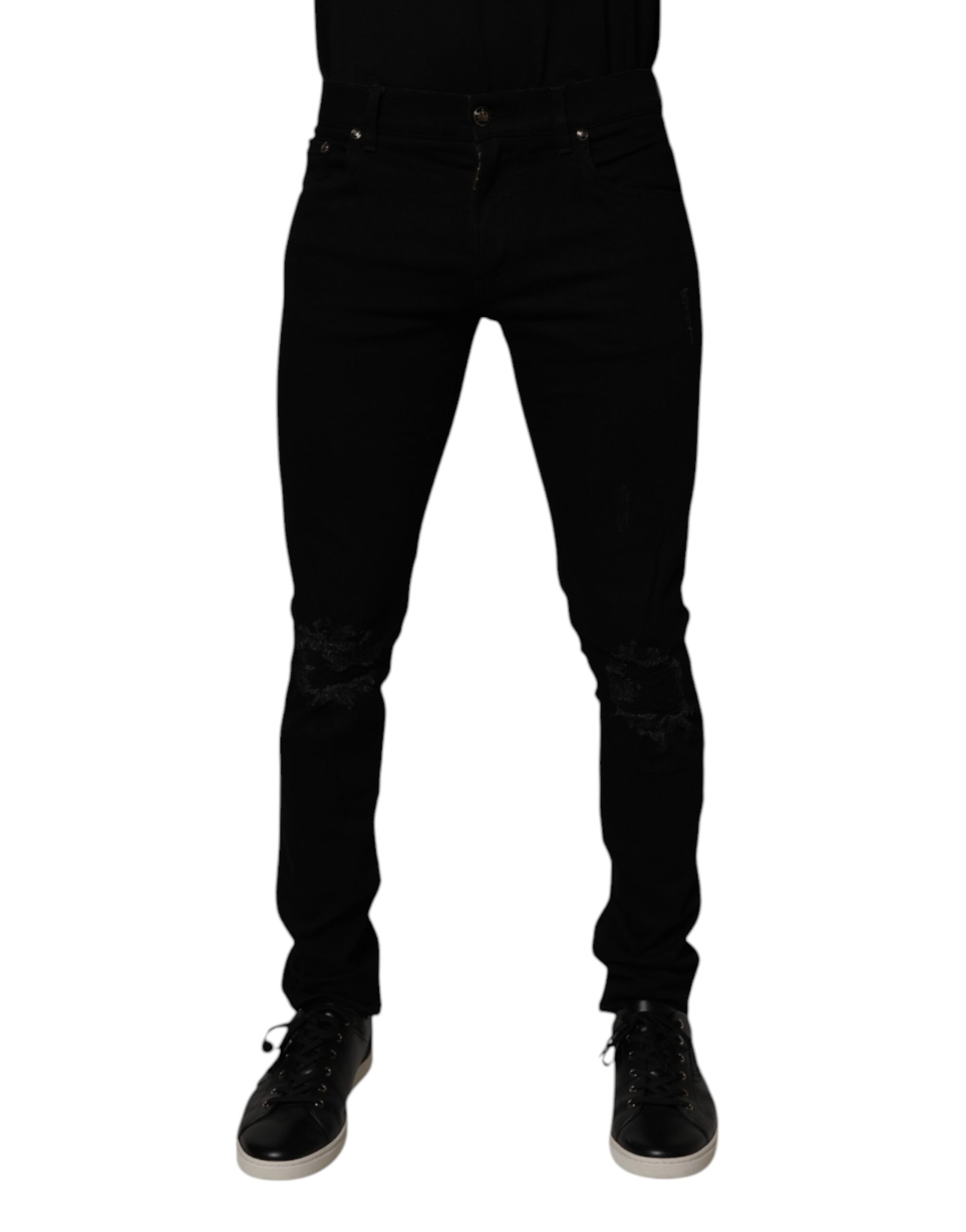 Dolce & Gabbana Schwarze Baumwoll-Stretch-Skinny-Denim-Jeans für Männer