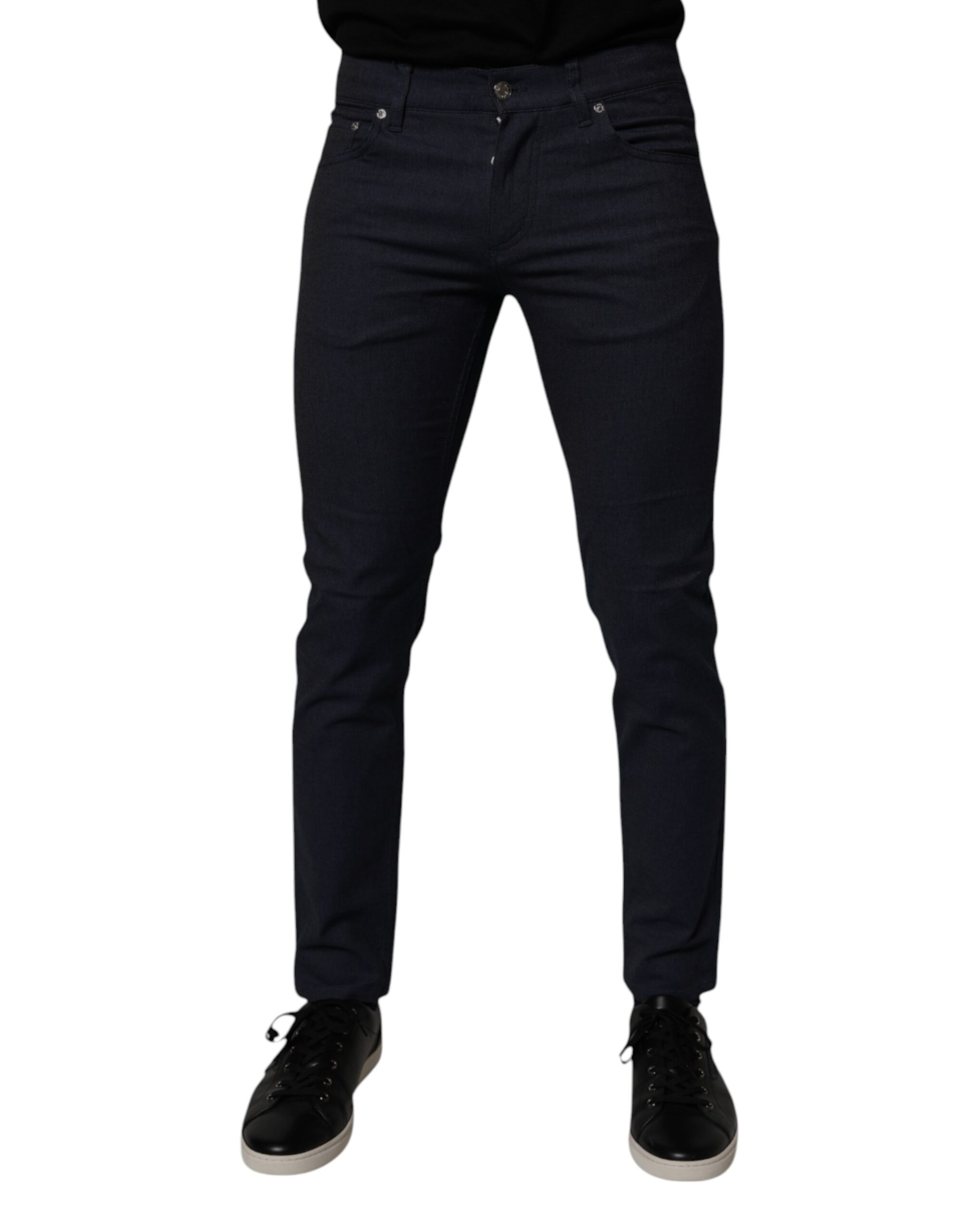 Dolce & Gabbana Dunkelblaue Baumwoll-Stretch-Skinny-Denim-Jeans
