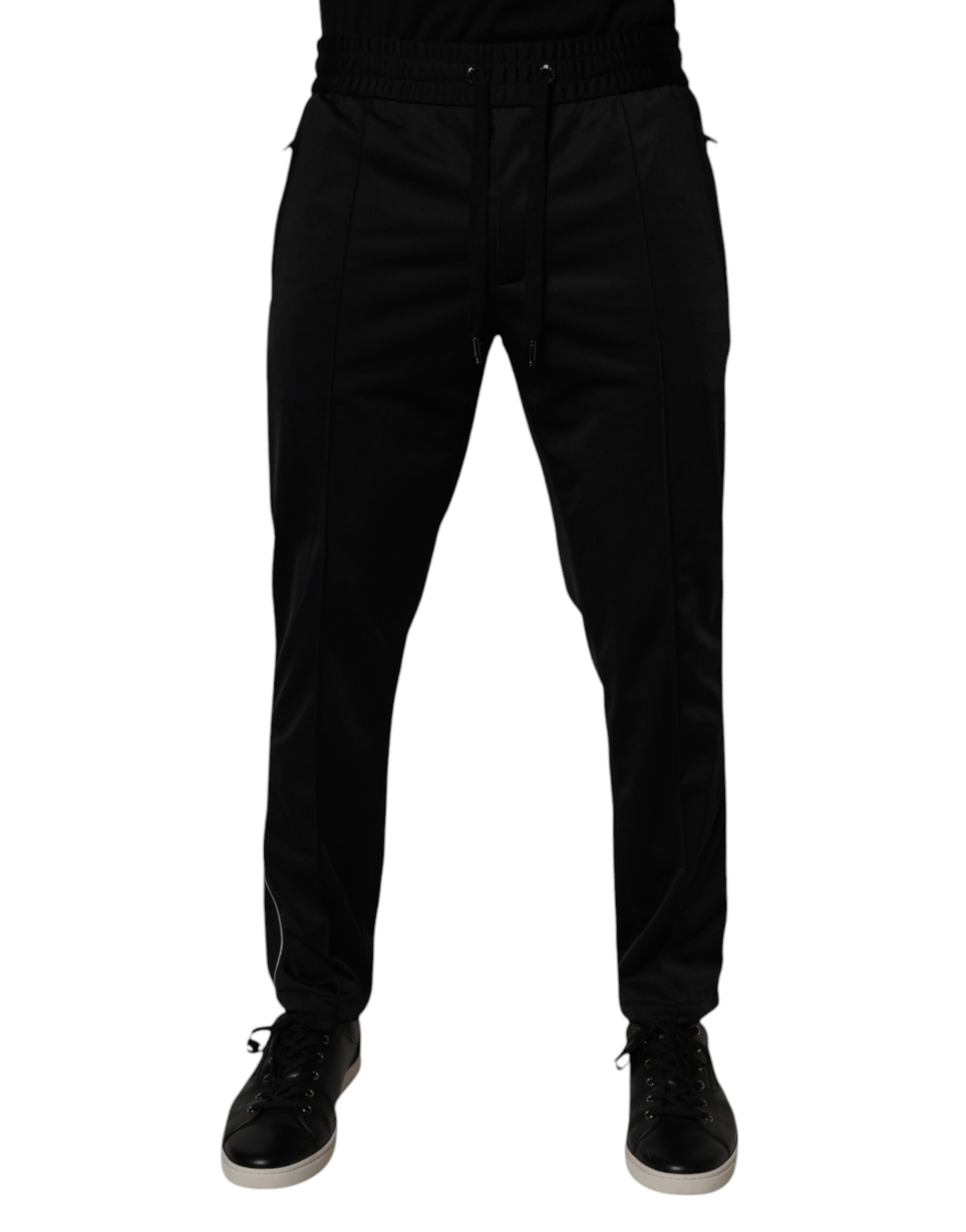 Dolce & Gabbana Schwarze Polyester Herren Jogger Sweatpants Hosen