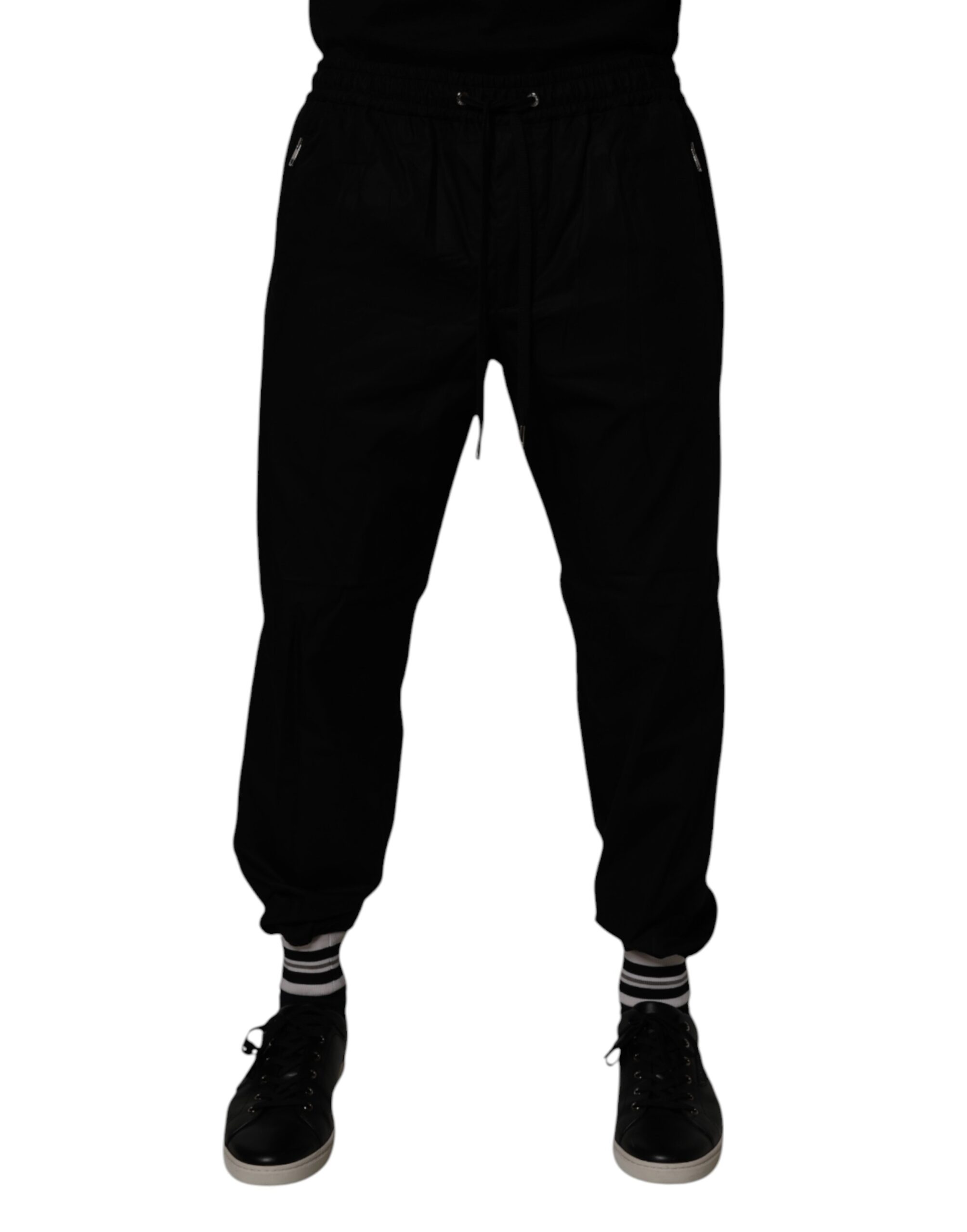 Dolce & Gabbana Schwarz Baumwolle Männer Jogger Sweatpants Hosen