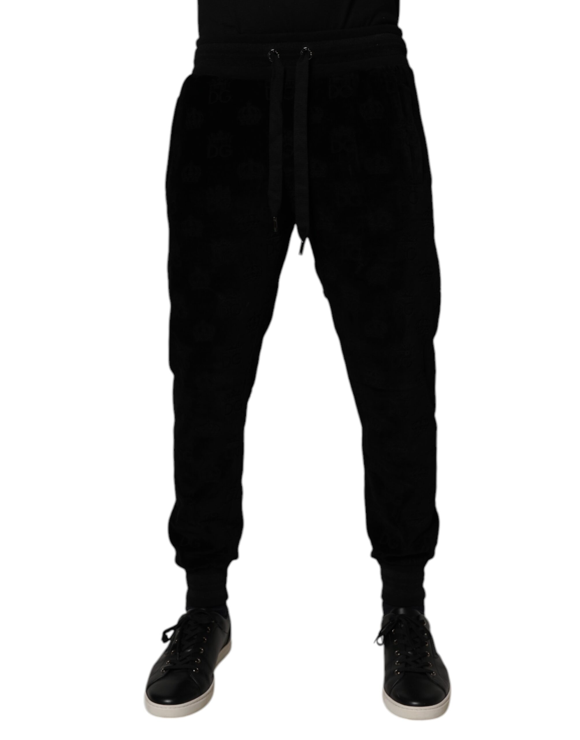 Dolce & Gabbana Schwarze Baumwoll-Jogger Herren-Sweatpants Hosen
