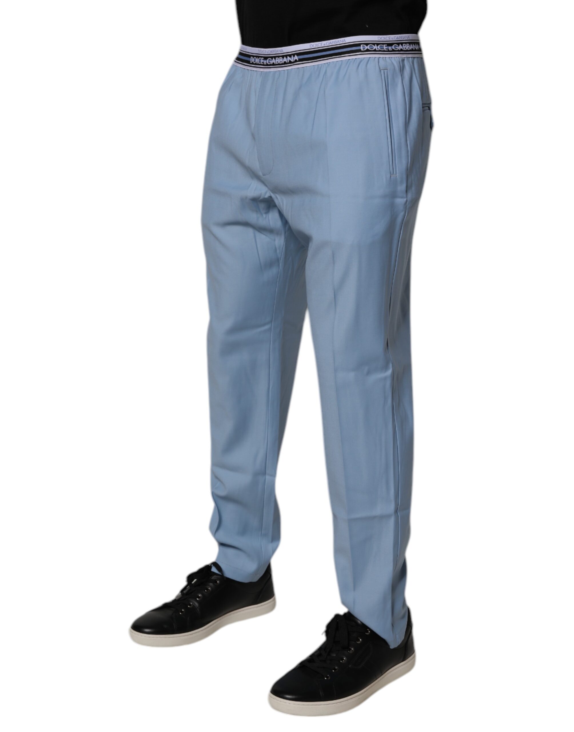 Dolce & Gabbana Blaue Baumwoll-Stretch-Chino-Hose – Bild 3