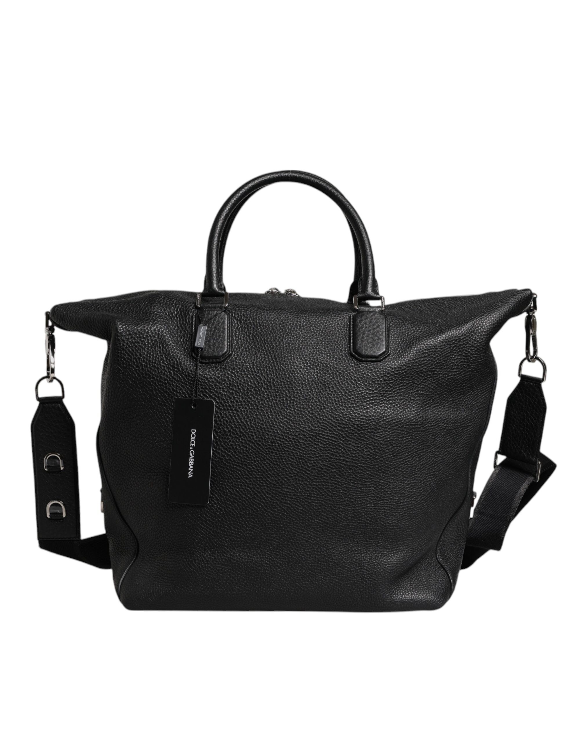 Dolce & Gabbana Schwarze Kalbslederhandtasche Duffle Bag