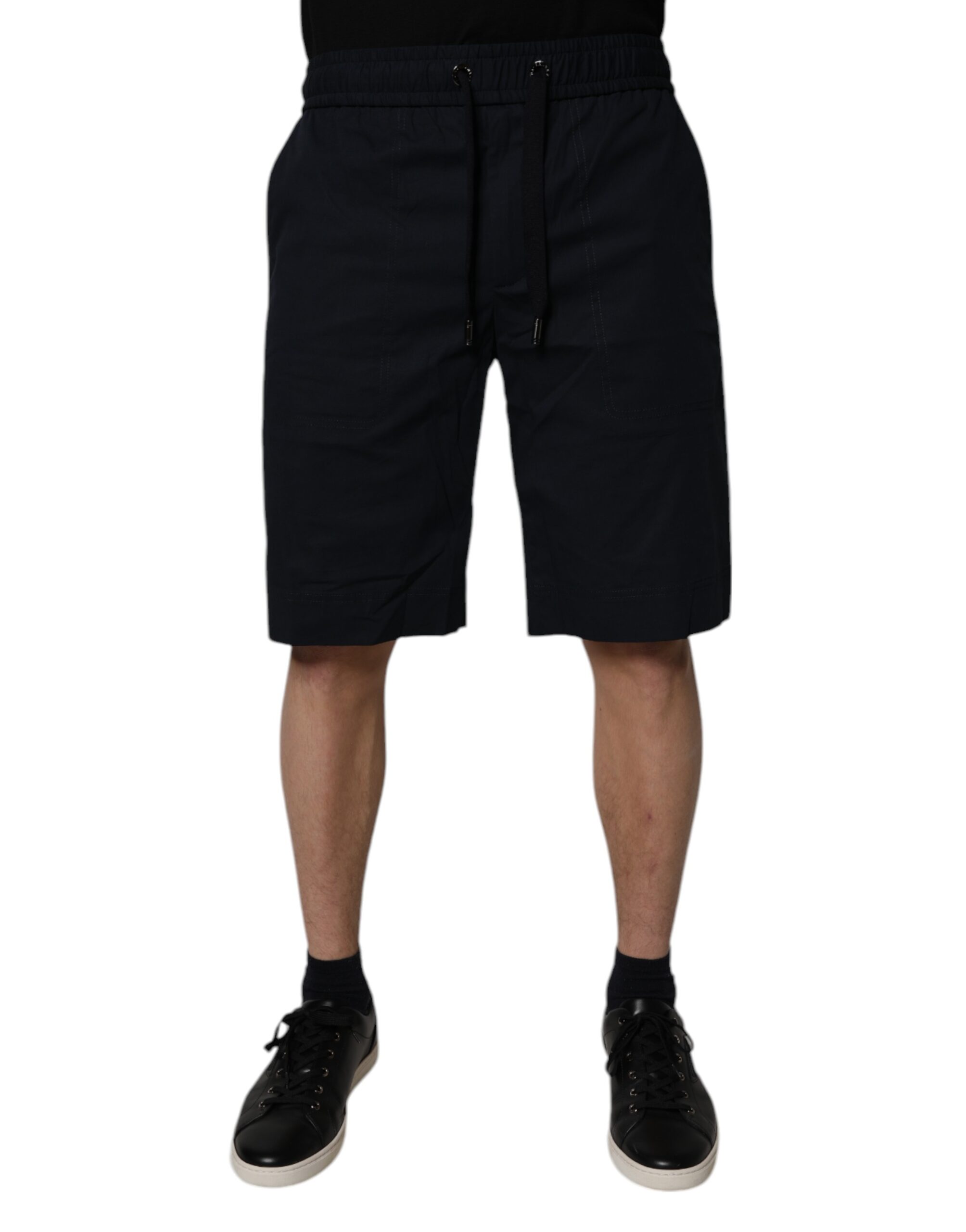 Dolce & Gabbana Schwarz Baumwolle Sweatshorts Männer Bermuda Shorts