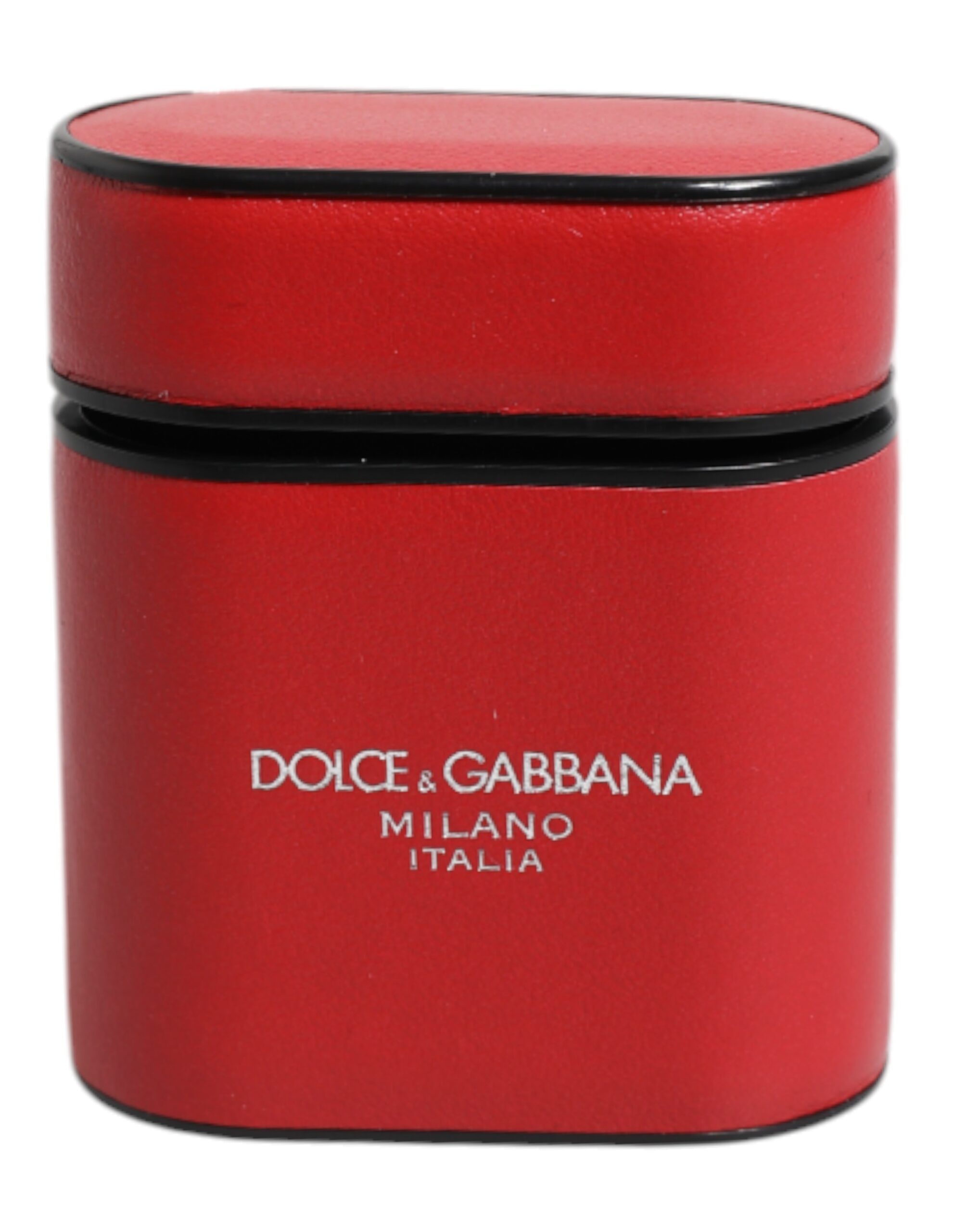Dolce & Gabbana Rote Kalbsleder Logo Druck Flip Halter Airpods Fall – Bild 2