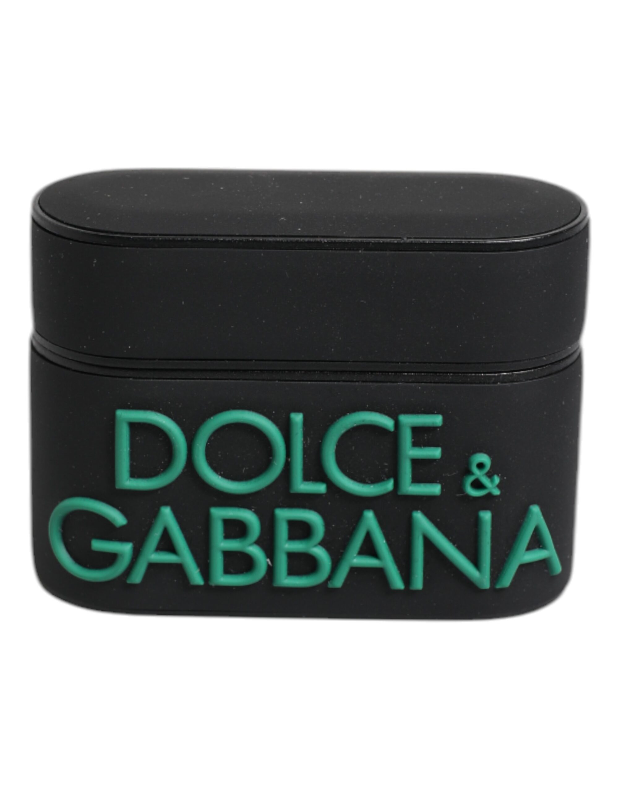 Dolce & Gabbana Schwarz Orange Silikon geprägte Logo Airpods Fall