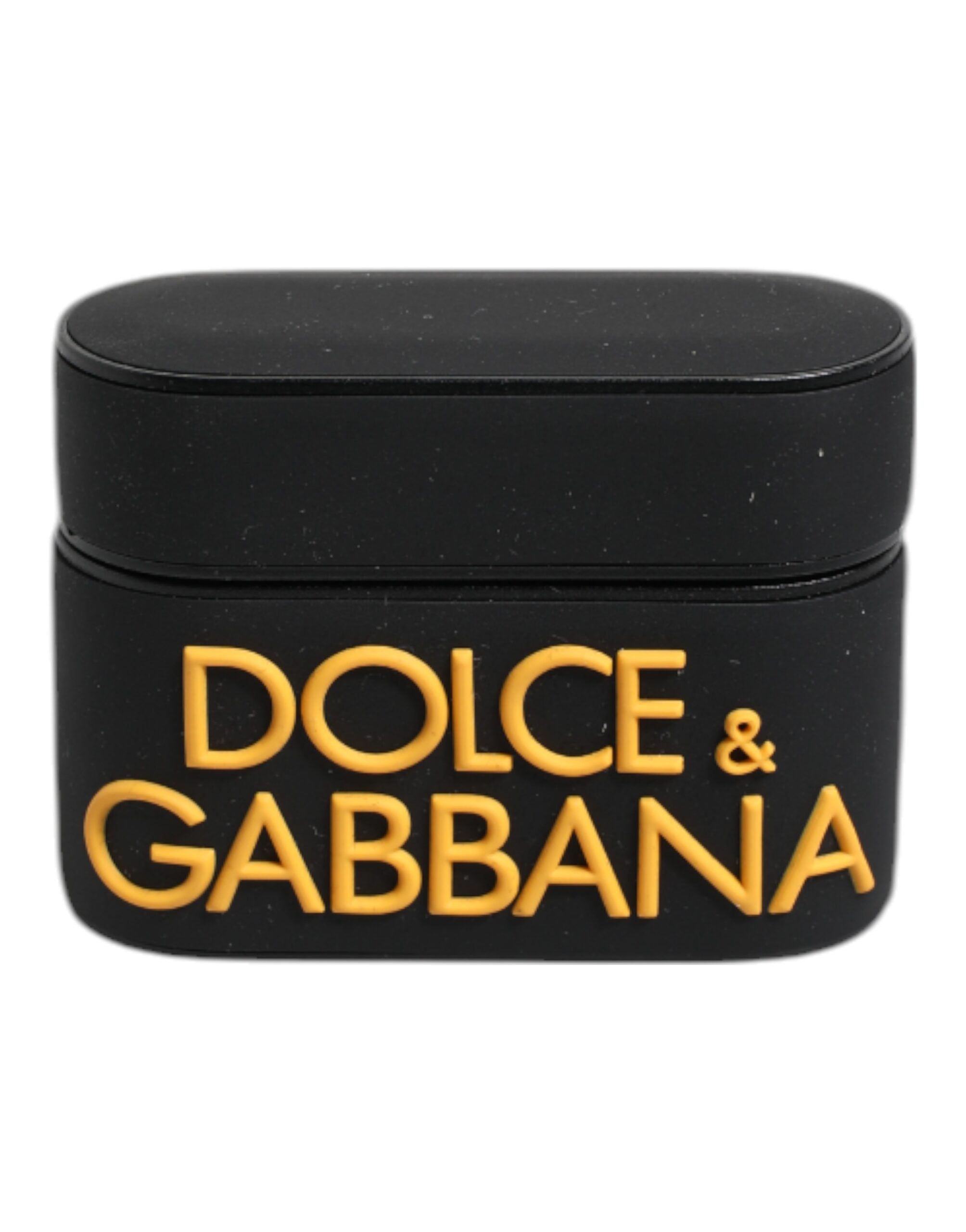 Dolce & Gabbana Schwarz-Gelb Silikon geprägte Logo Airpods Fall