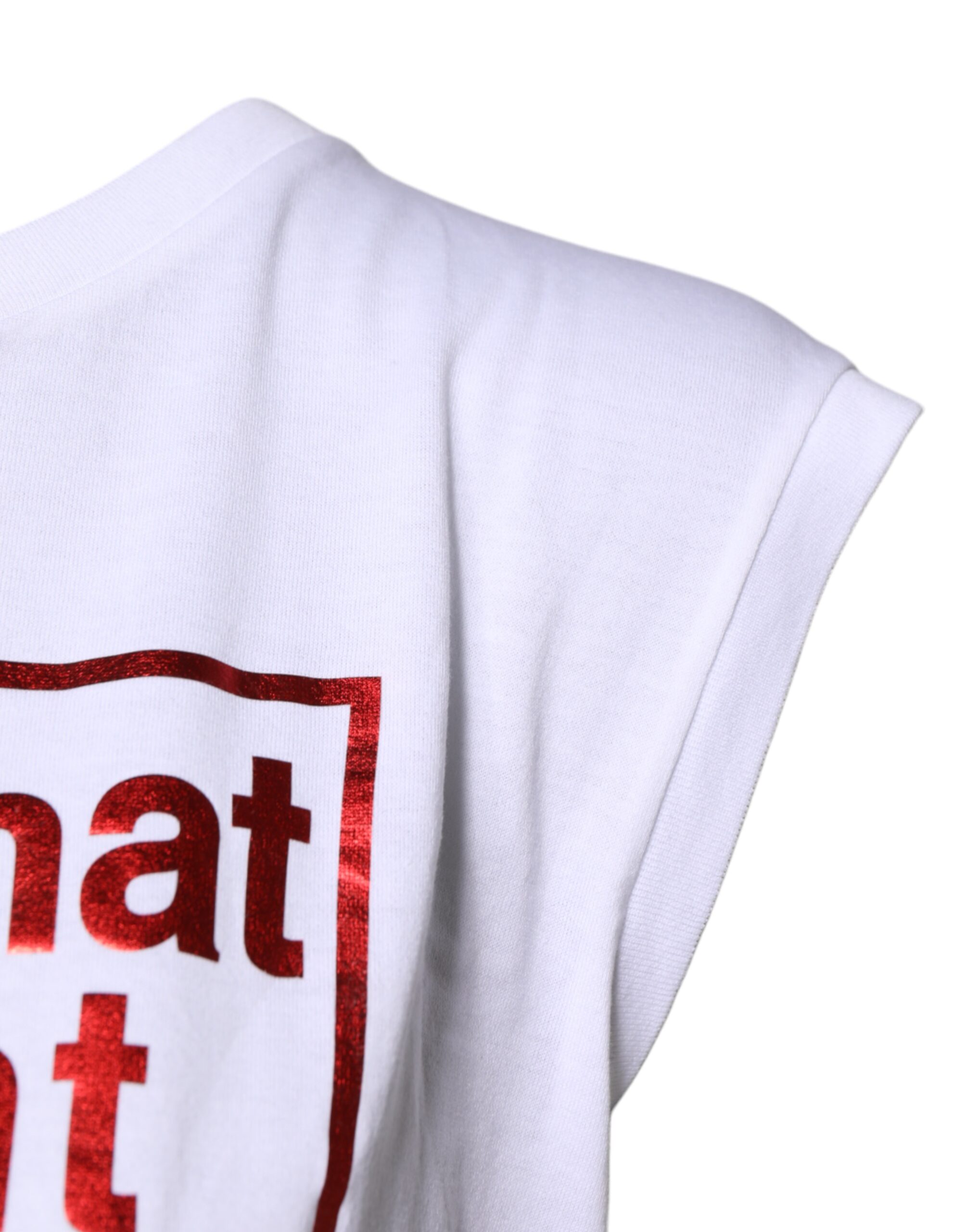 Dolce & Gabbana Weißes ärmelloses Tank-Top mit Blumendruck – Bild 3