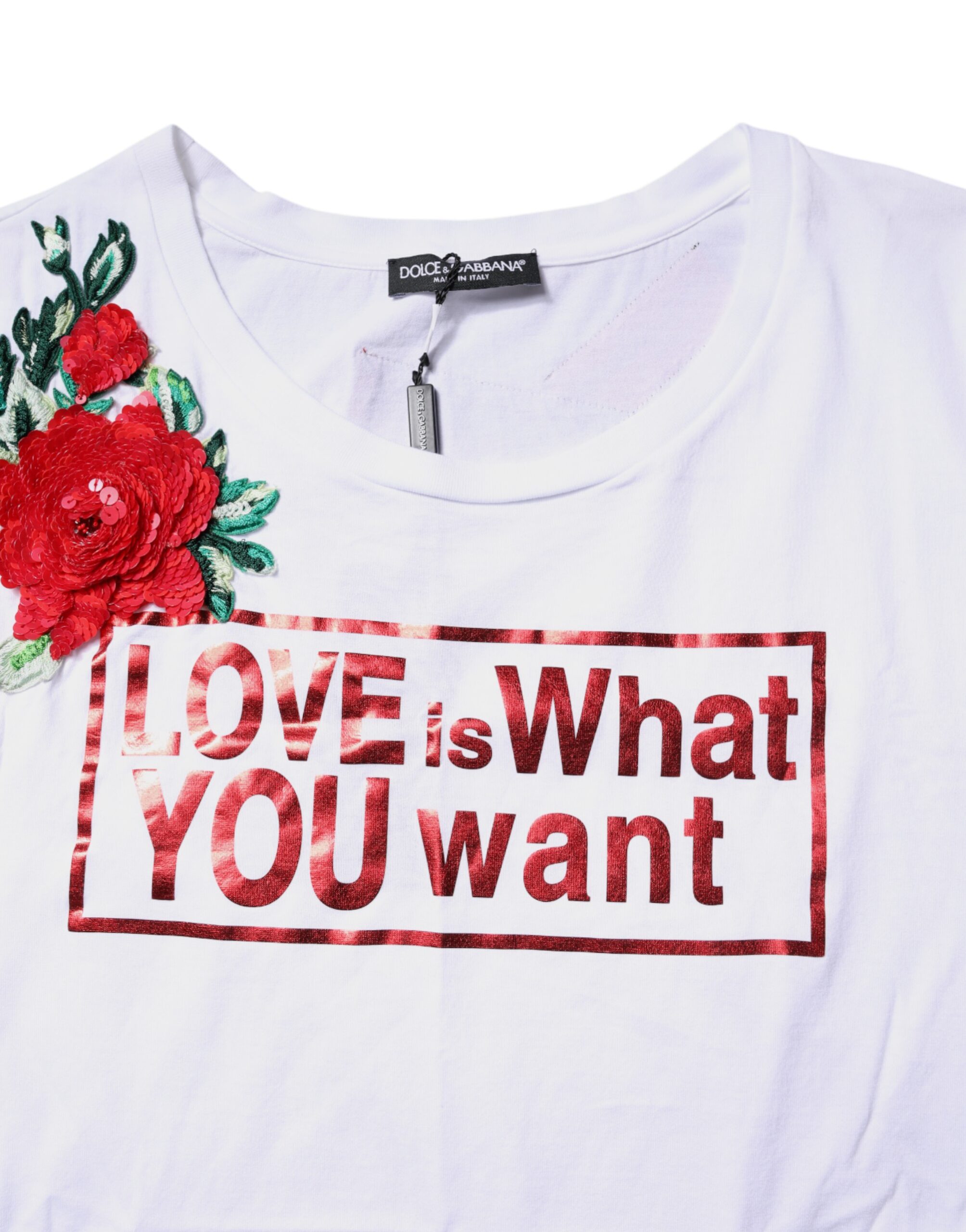 Dolce & Gabbana Weißes ärmelloses Tank-Top mit Blumendruck – Bild 5