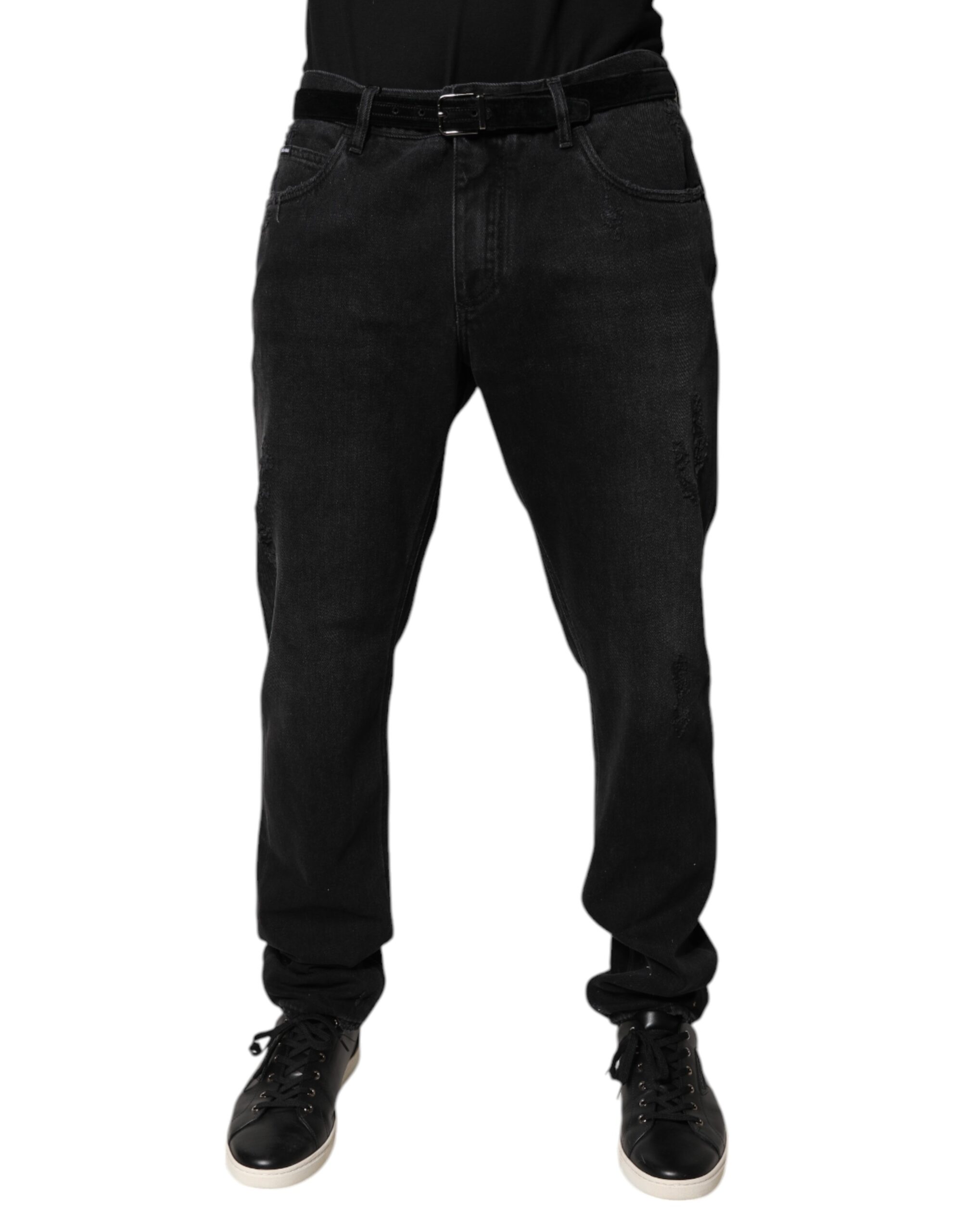 Dolce & Gabbana Schwarz Baumwolle Skinny Männer Denim Jeans