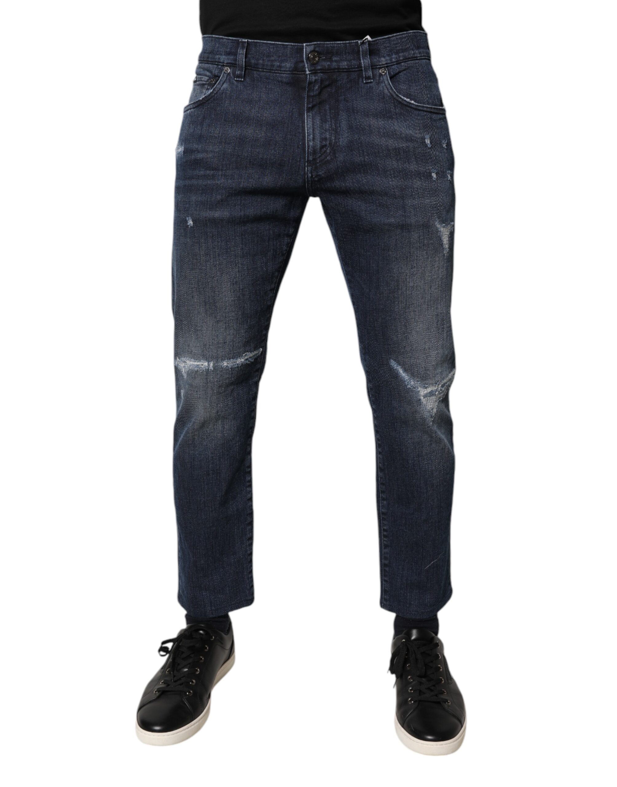 Dolce & Gabbana Blaue Baumwoll-Stretch-Skinny-Denim-Jeans für Männer