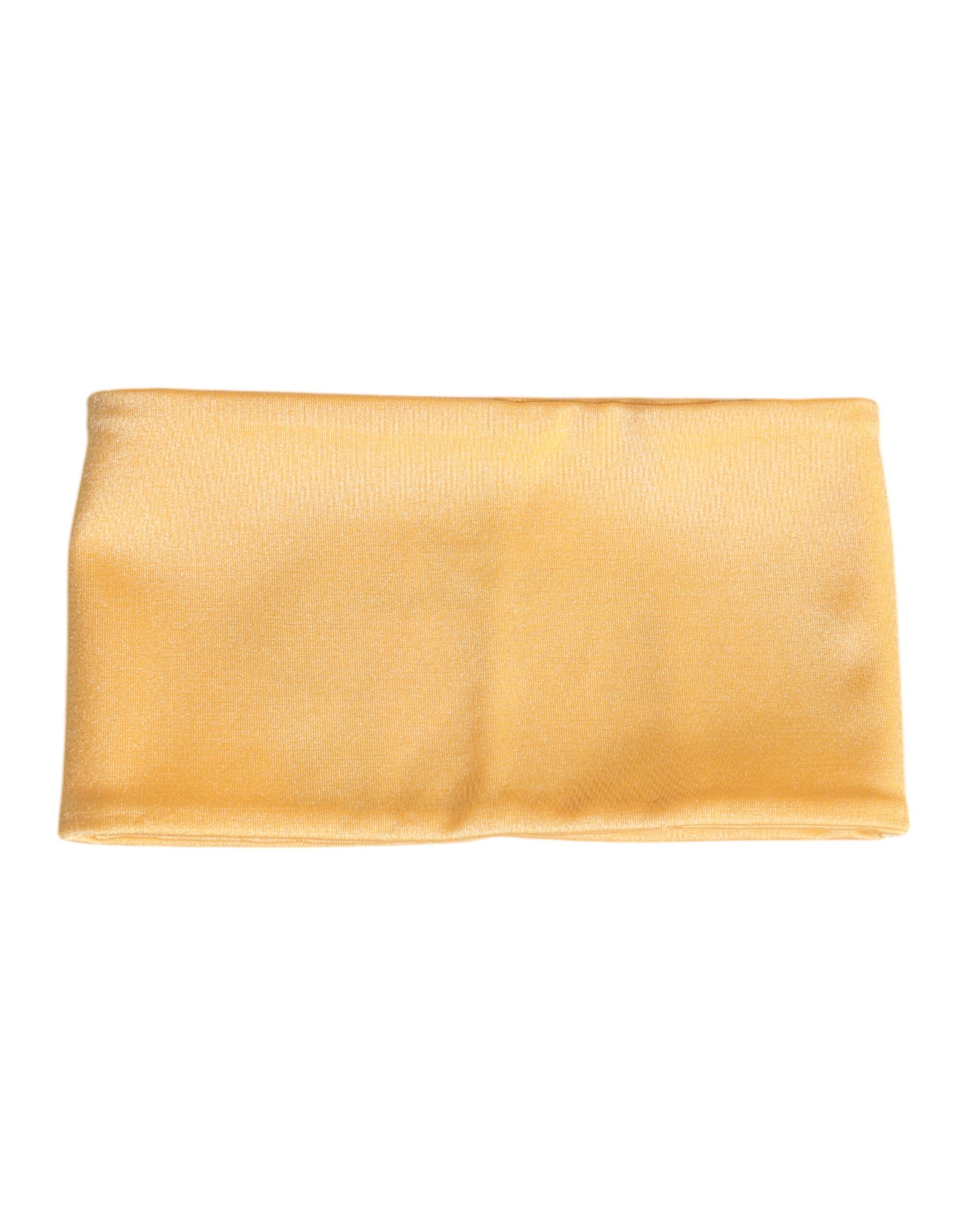 Dolce & Gabbana Gelber Nylon Stretch Damen Halswärmer Schal