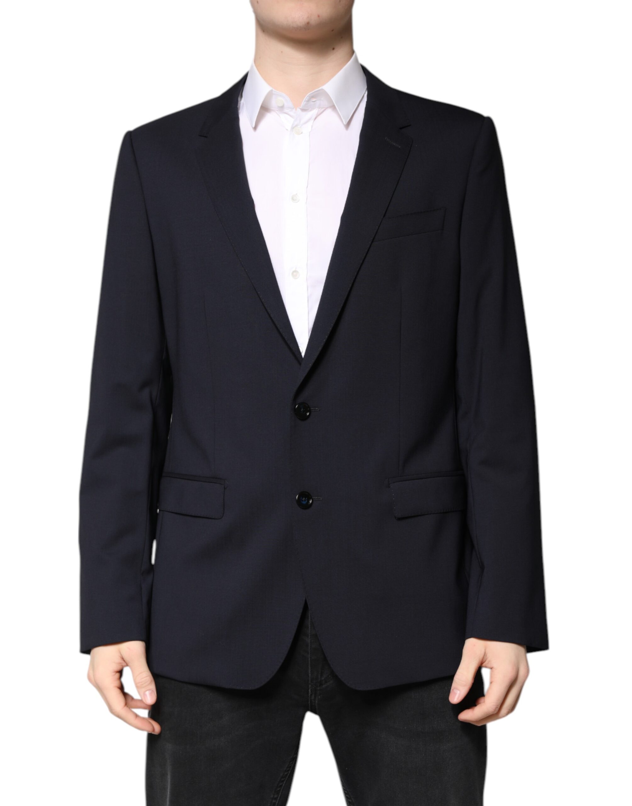 Dolce & Gabbana Schwarzer MARTINI Einreihiger Mantel Blazer
