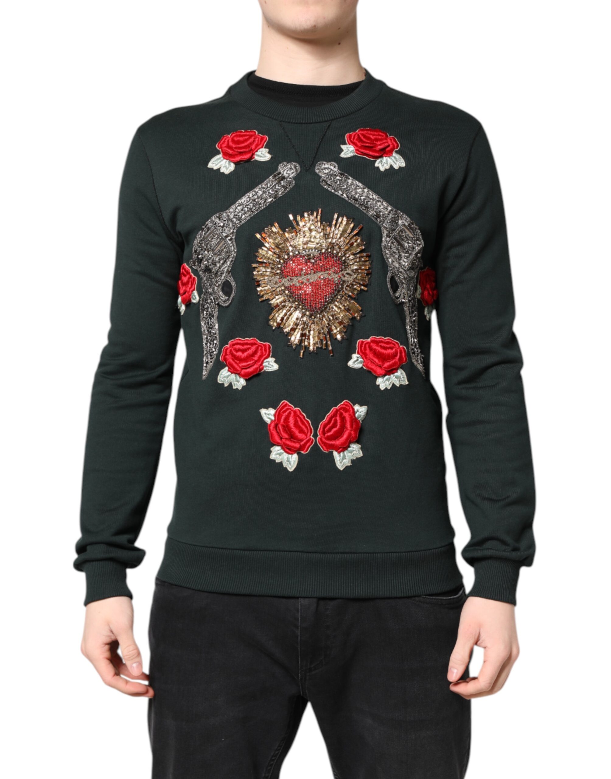 Dolce & Gabbana Schwarzer Pullover mit Paillettenverzierung