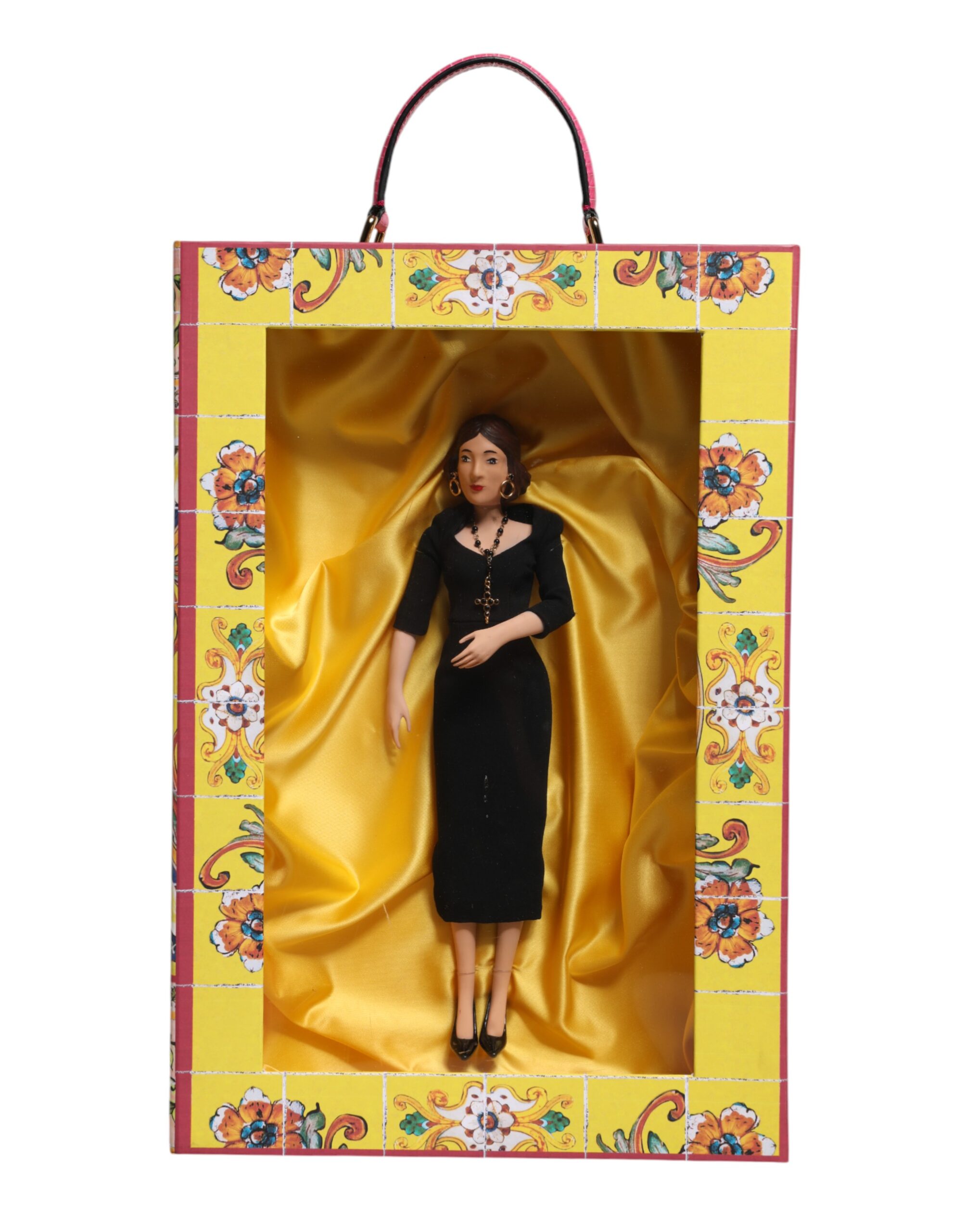 Dolce & Gabbana Schwarzes Kleid Keramik Porzellan Mode Leder Sizilien Puppen