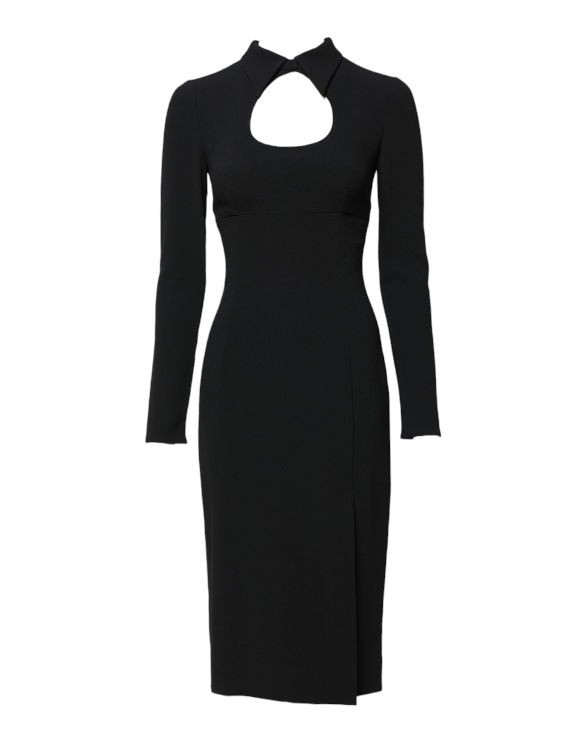 Dolce & Gabbana Schwarzes langärmeliges Bodycon Etuikleid Midikleid