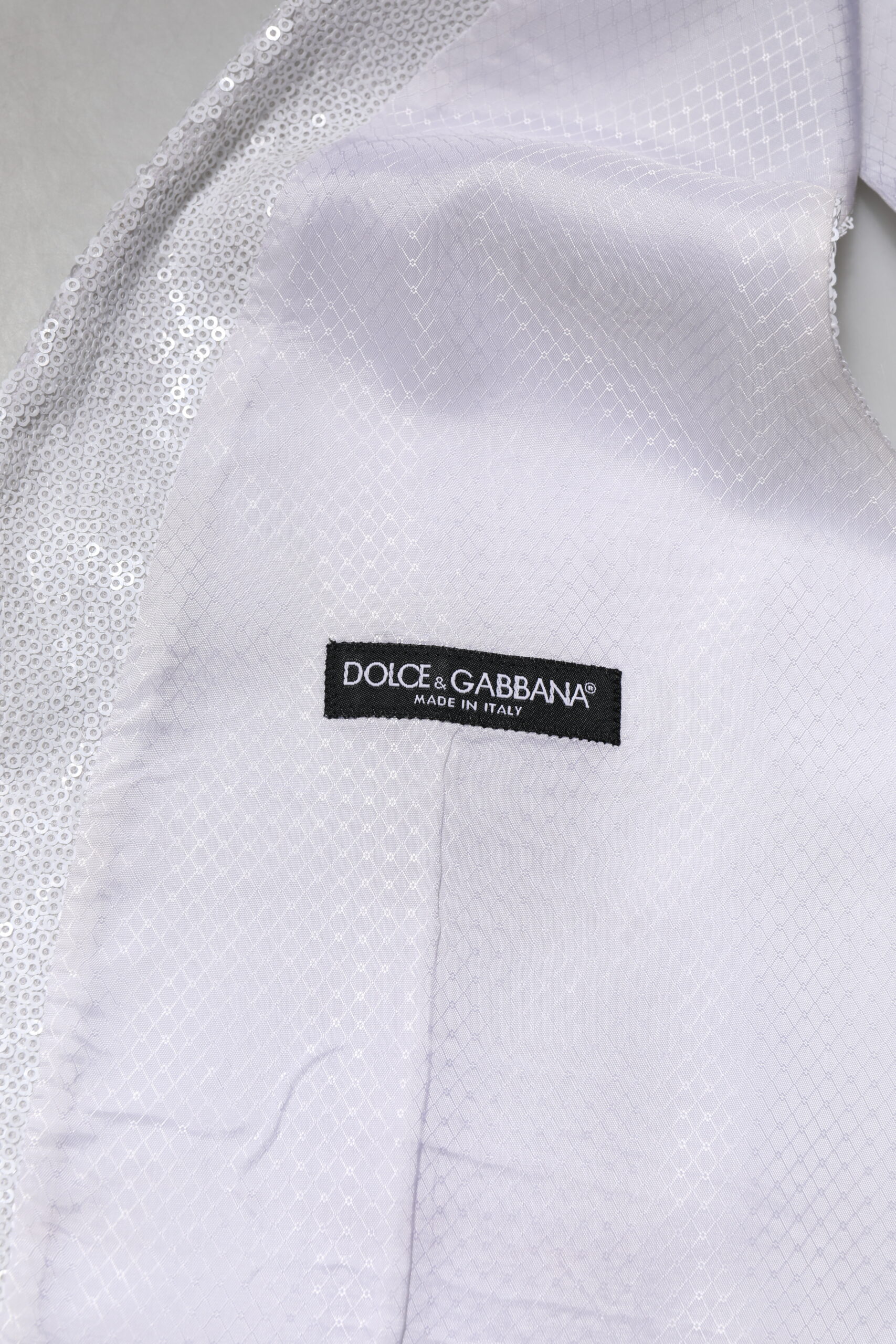 Dolce & Gabbana Weißes Paillettenkleid Formelle Weste Weste – Bild 6