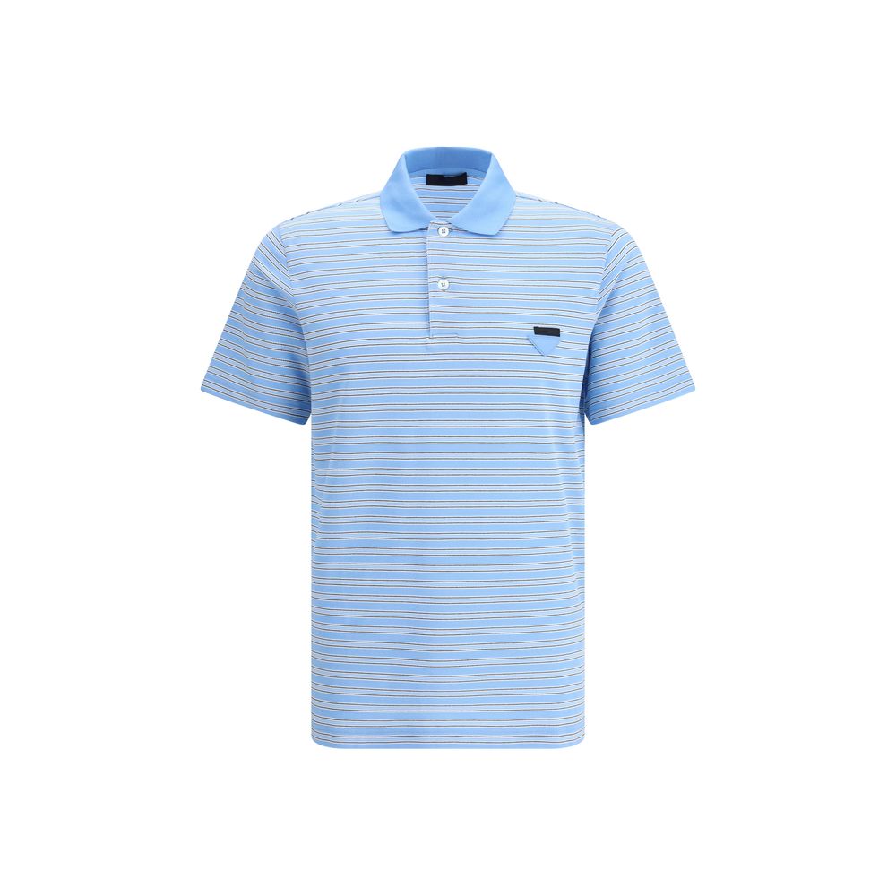 Prada Hellblaues Baumwoll-Poloshirt
