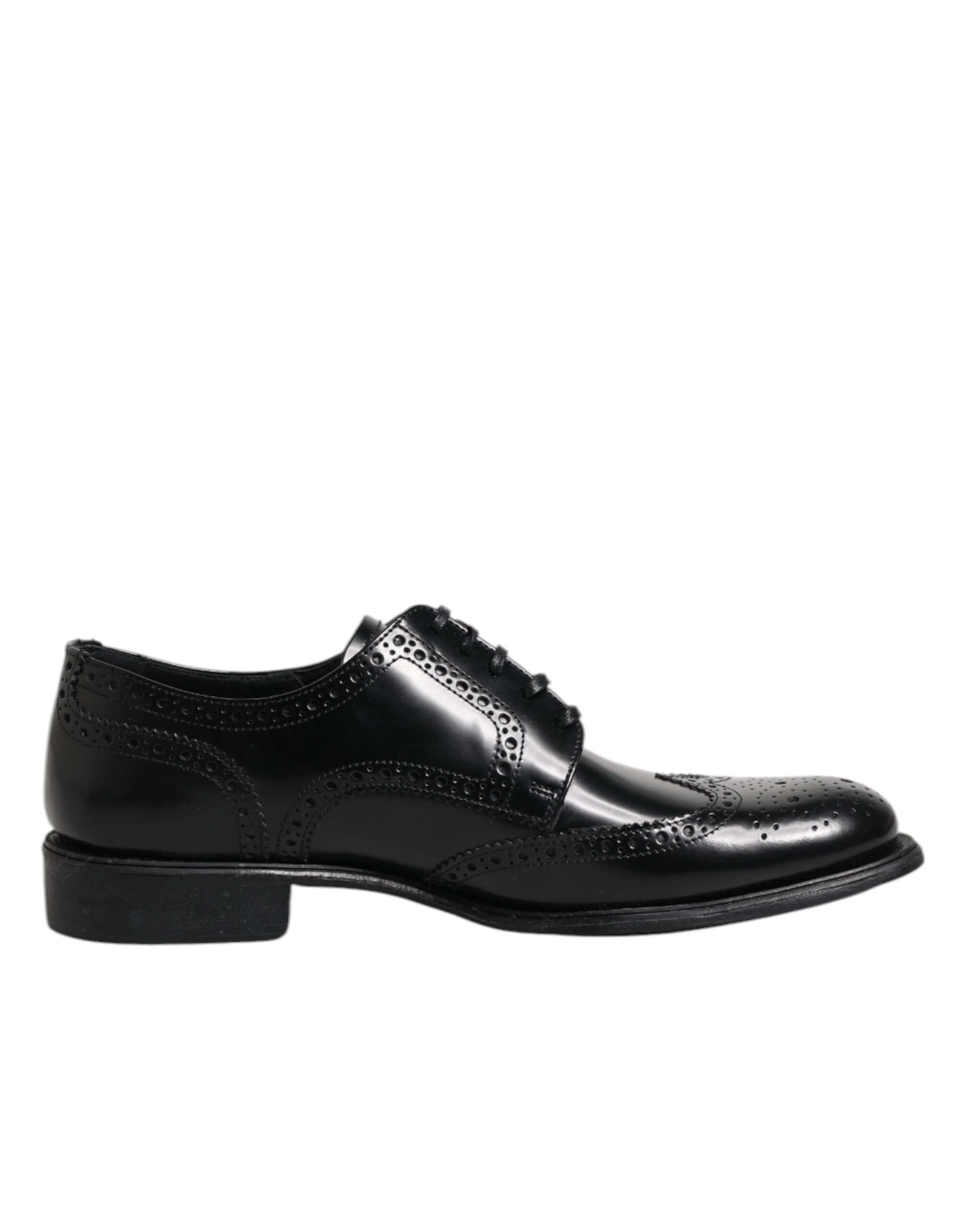 Dolce & Gabbana Schwarzes Leder Derby Wingtip Formelle Schuhe