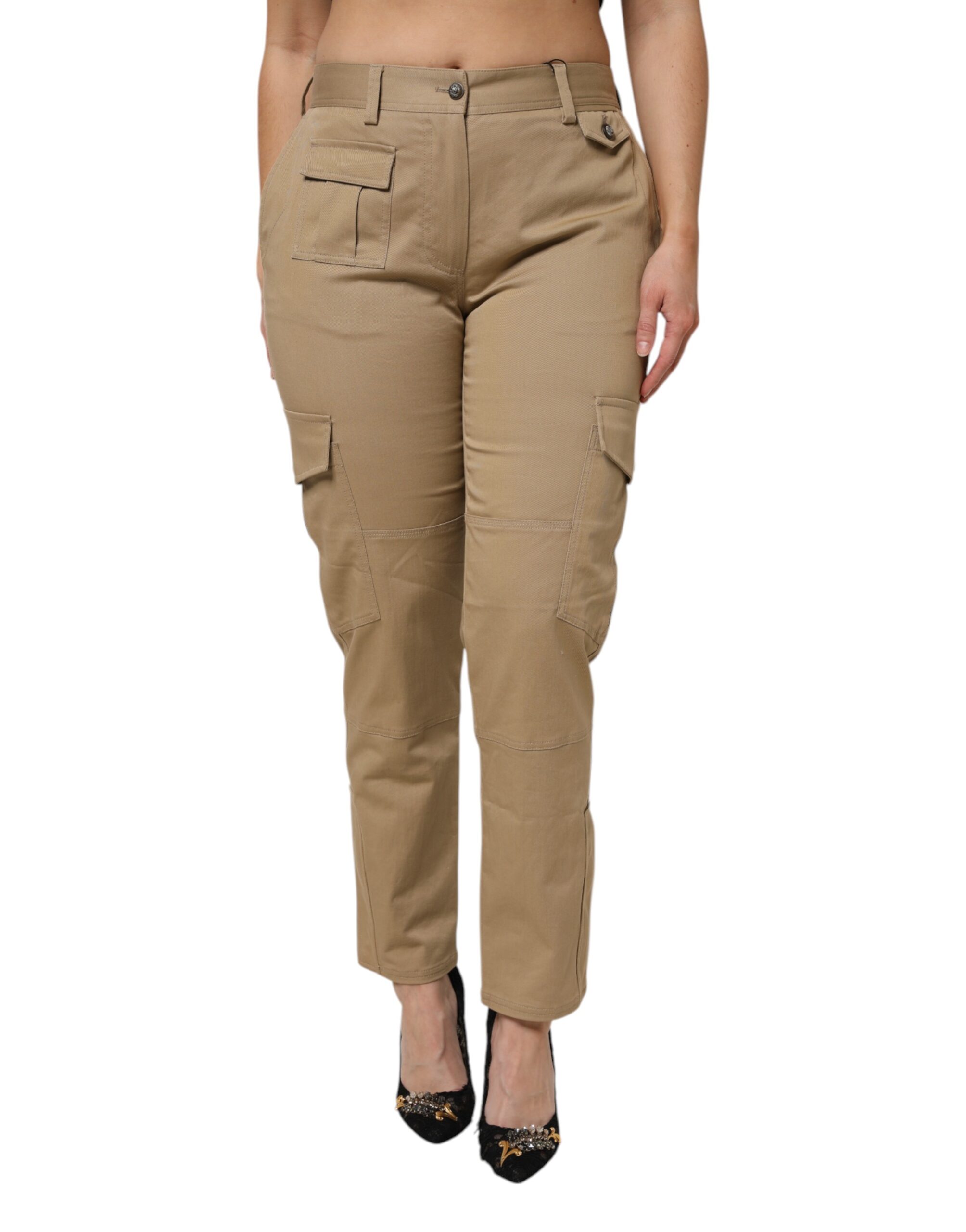 Dolce & Gabbana Braune Baumwoll-Cargo-Tapered-Hose