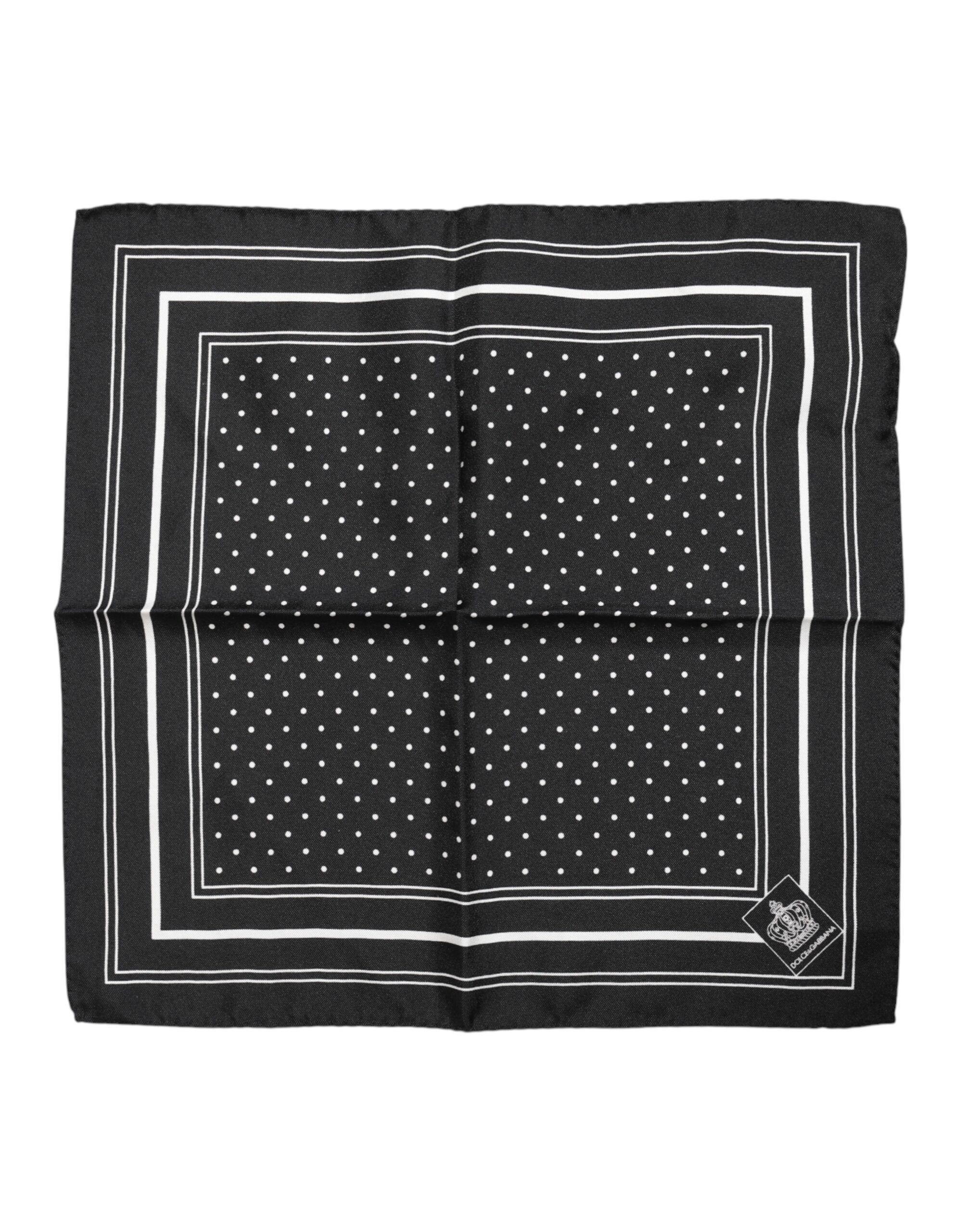 Dolce & Gabbana Schwarz Weiß Polka Dot Herren Foulard Schal