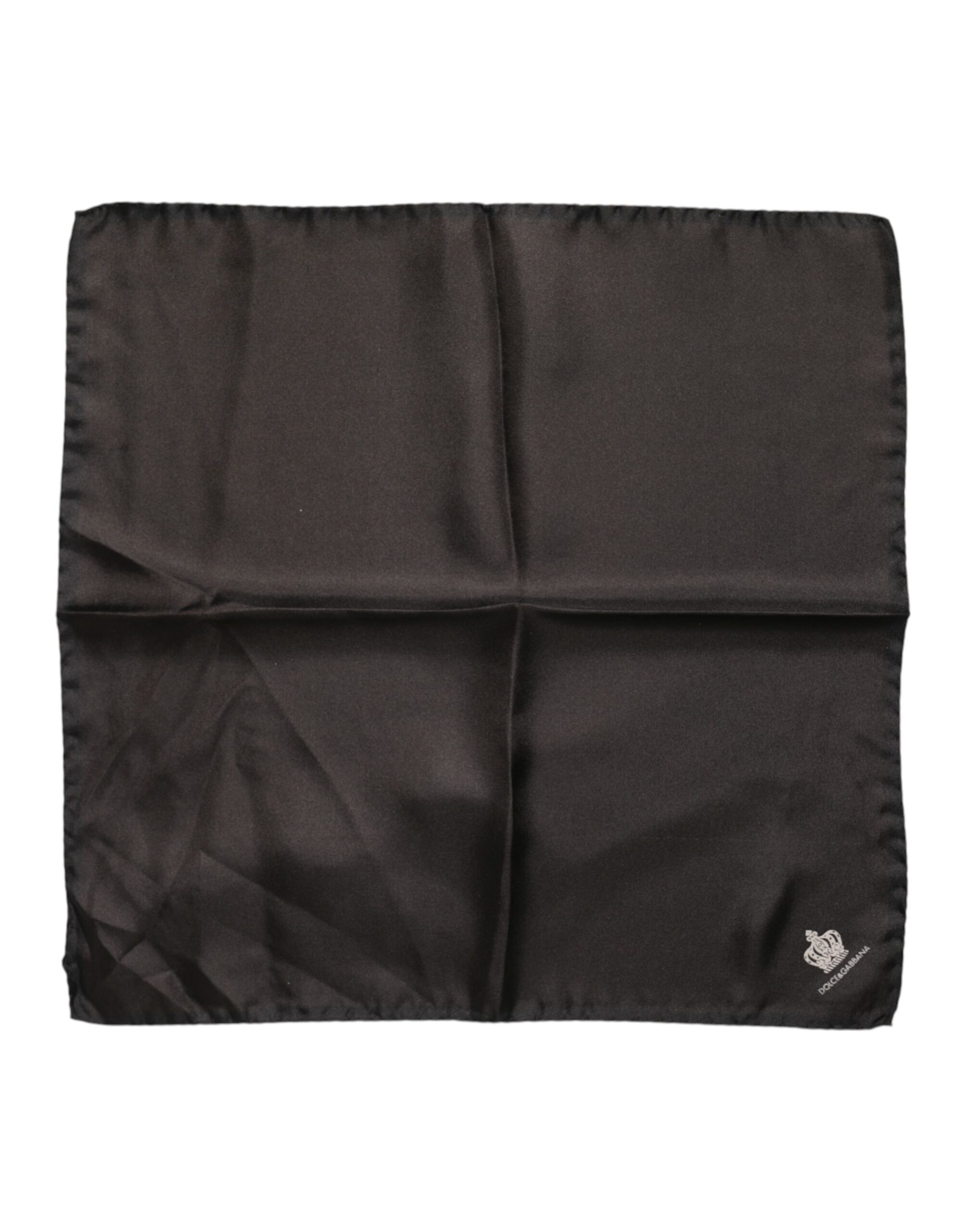 Dolce & Gabbana Brauner DG Crown Silk Square Herren Foulardschal