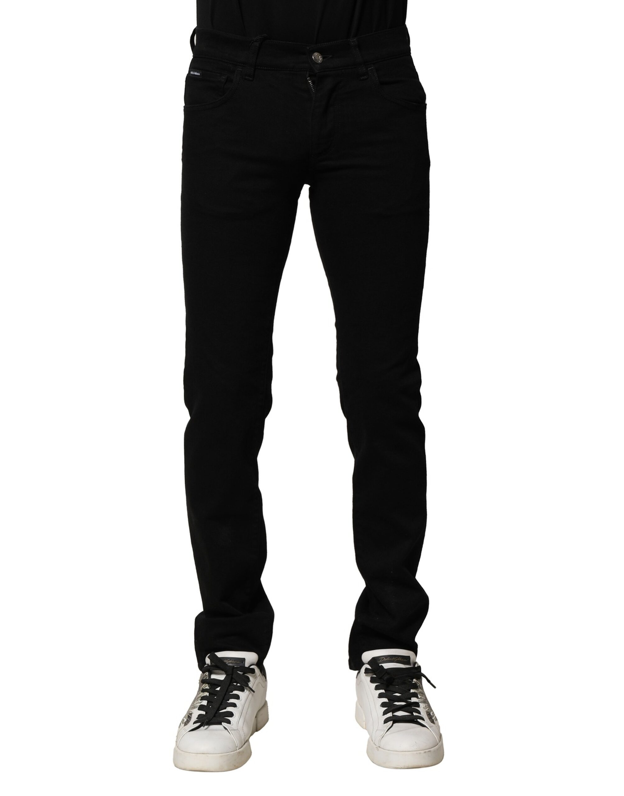 Dolce & Gabbana Schwarze Baumwoll-Stretch-Skinny-Denim-Jeans für Männer