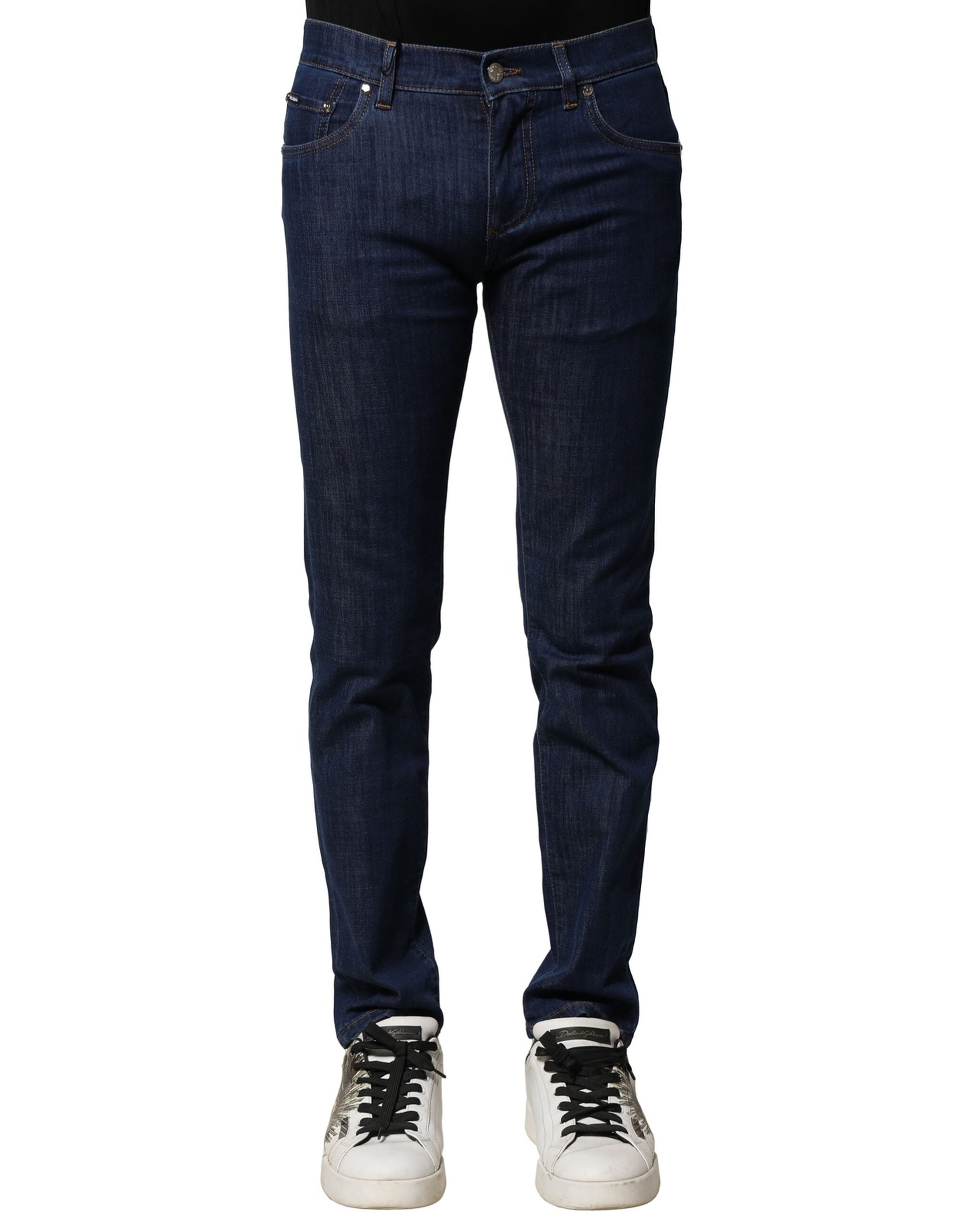 Dolce & Gabbana Blaue Baumwoll-Stretch-Skinny-Denim-Jeans für Männer