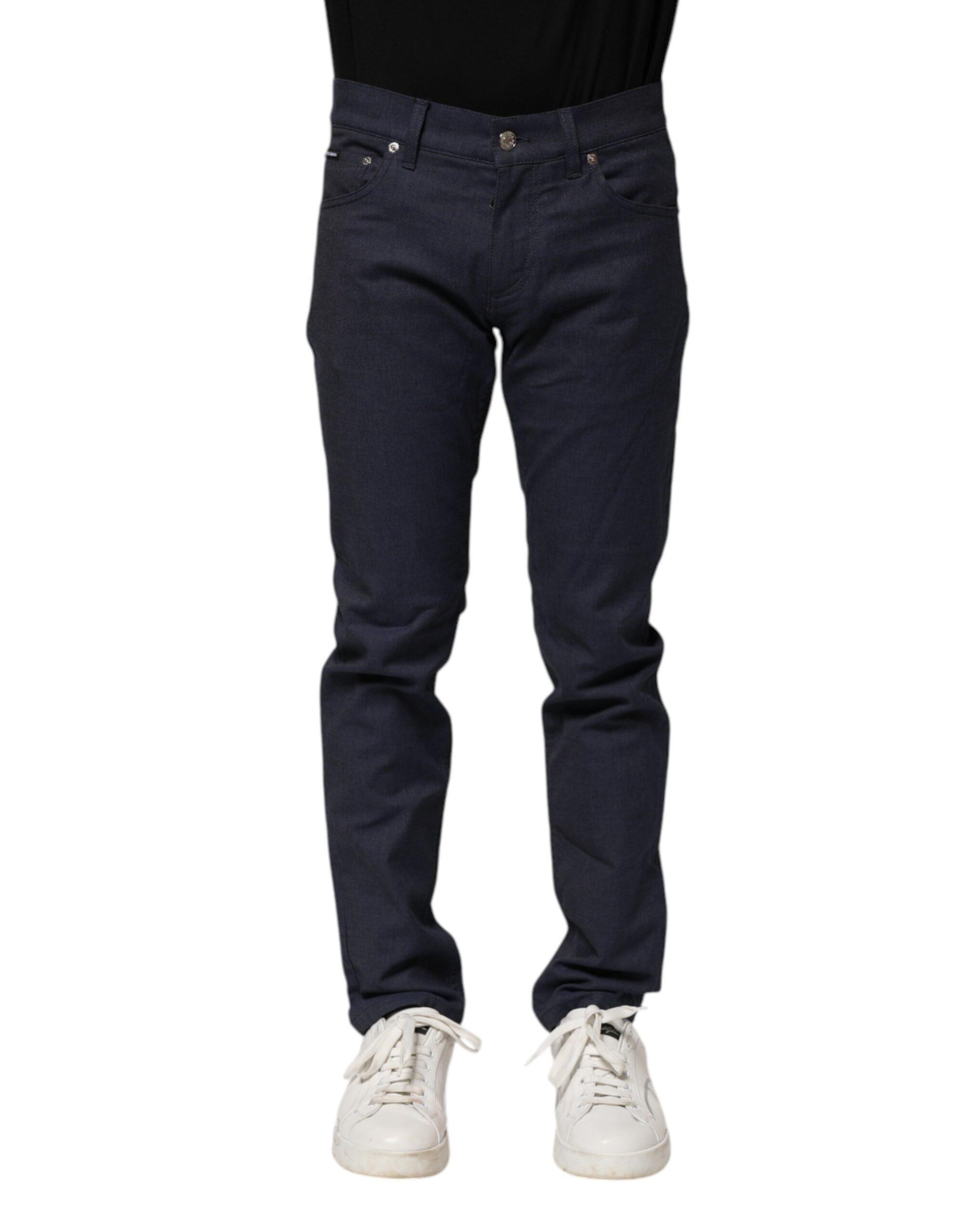 Dolce & Gabbana Dunkelblaue Skinny Denim Jeans aus Baumwolle