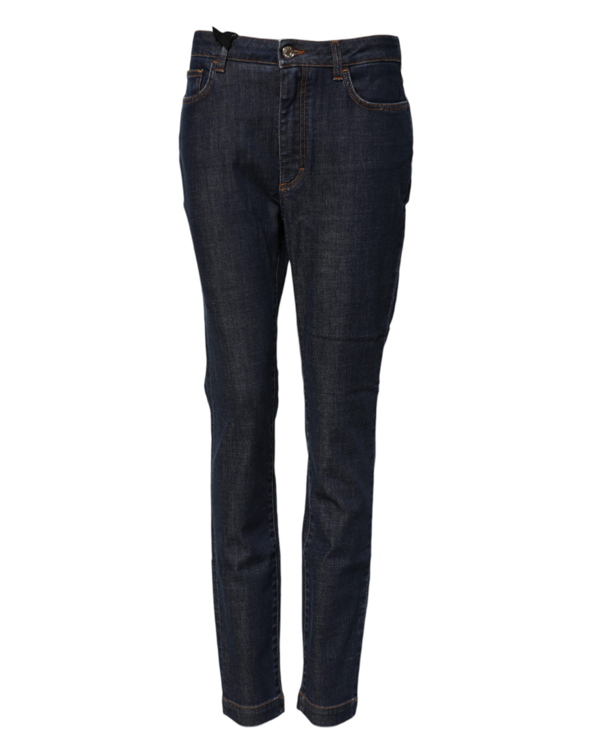 Dolce & Gabbana Blaue Queen Patch AUDREY Mid Waist Denim Jeans