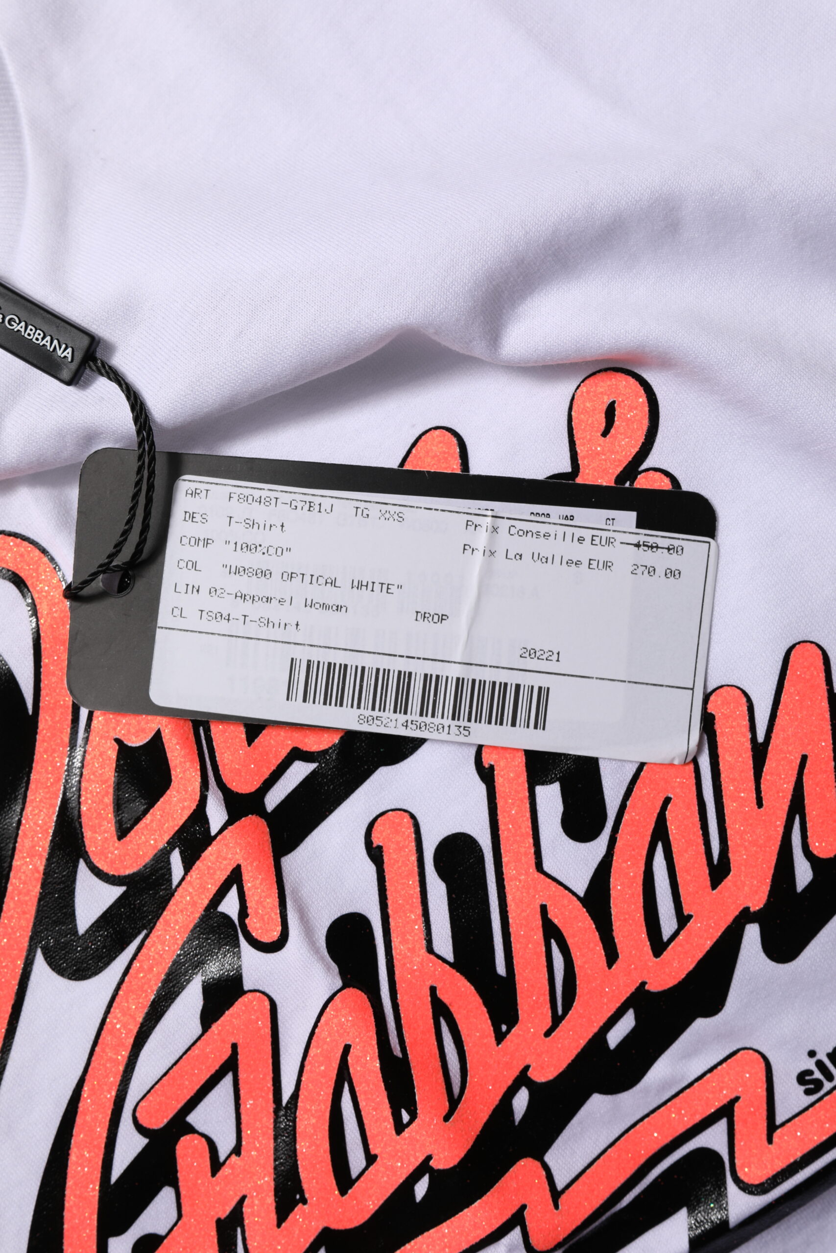 Dolce & Gabbana Weißes T-Shirt mit Rundhalsausschnitt und Grafikdruck aus Baumwolle – Bild 5