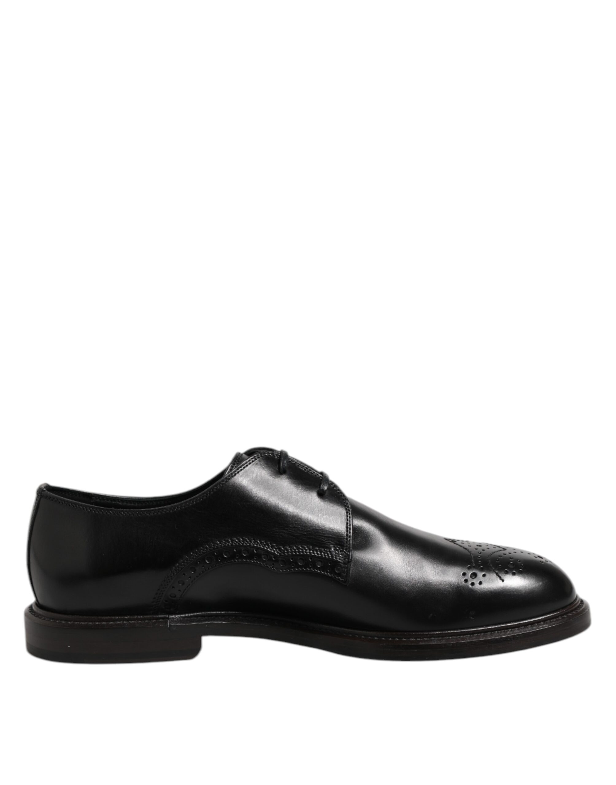Dolce & Gabbana Schwarzes Leder Derby Wingtip Formelle Schuhe