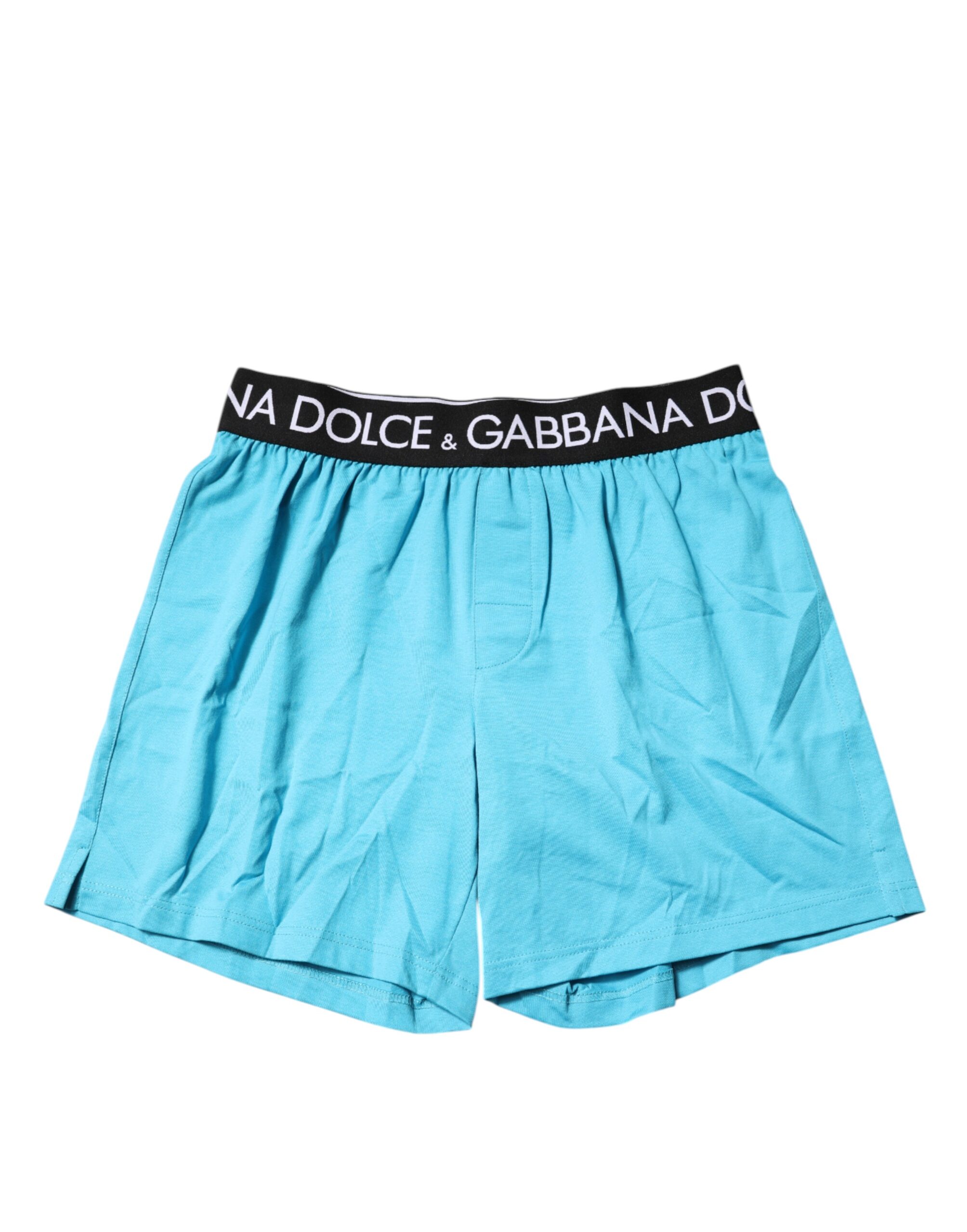 Dolce & Gabbana Blaue Logo Taille Regular Boxershorts Unterwäsche