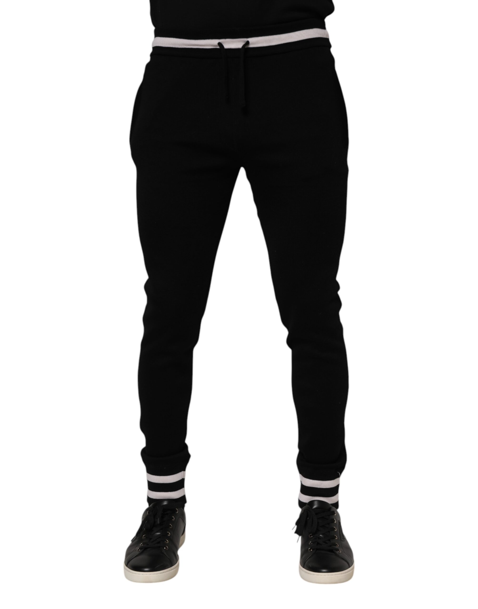 Dolce & Gabbana Schwarz Baumwolle Männer Jogger Sweatpants Hosen
