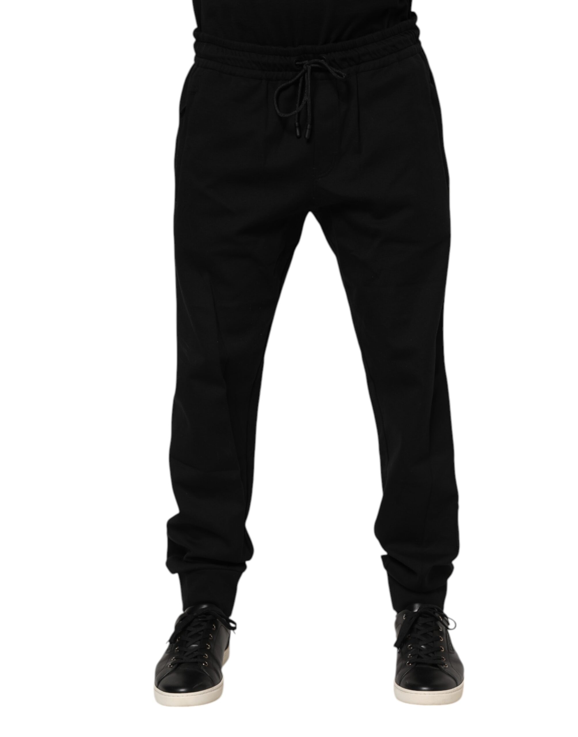 Dolce & Gabbana Schwarz Baumwolle Männer Jogger Sweatpants Hosen