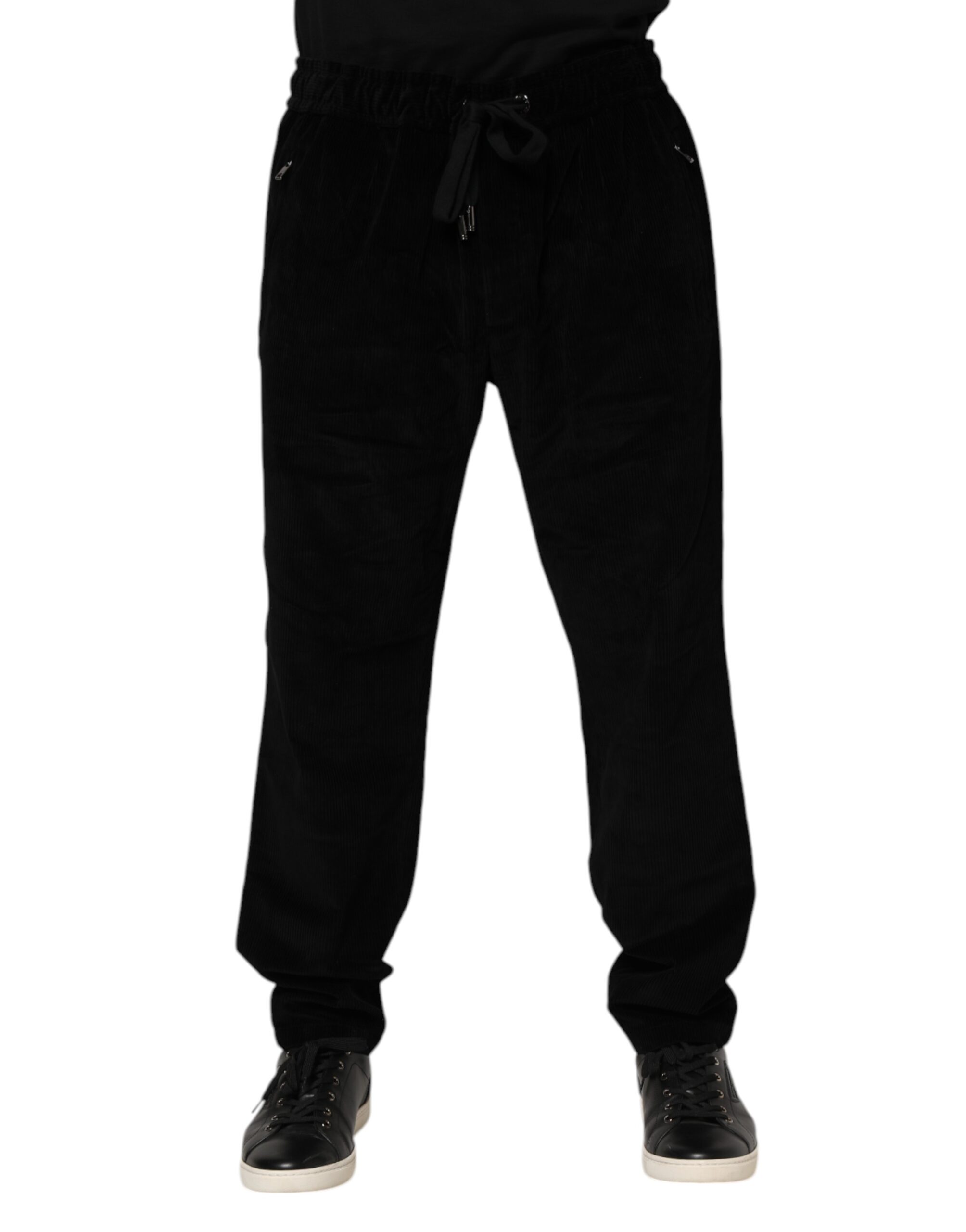 Dolce & Gabbana Schwarz Baumwolle Männer Jogger Sweatpants Hosen