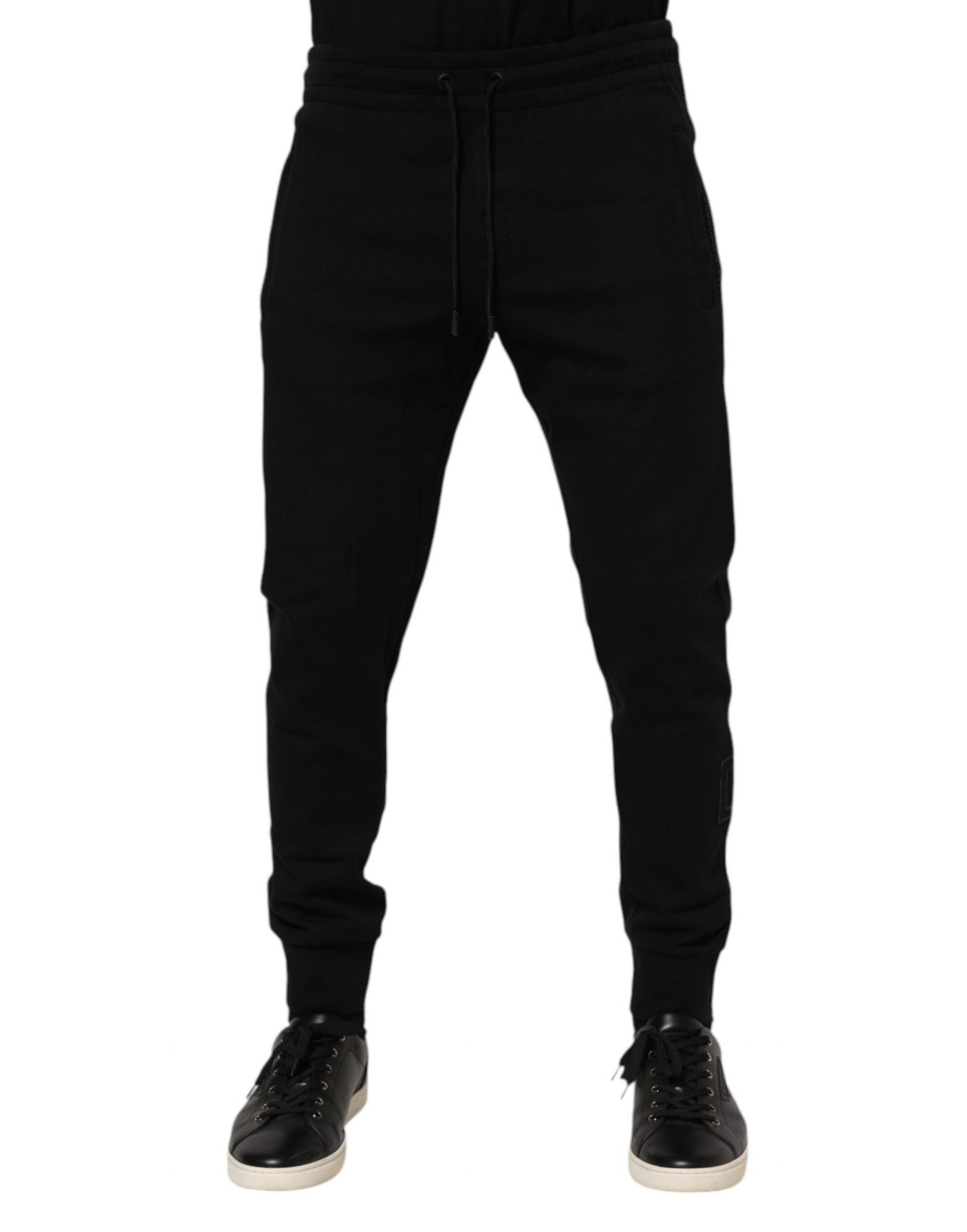 Dolce & Gabbana Schwarz Baumwolle Männer Jogger Sweatpants Hosen