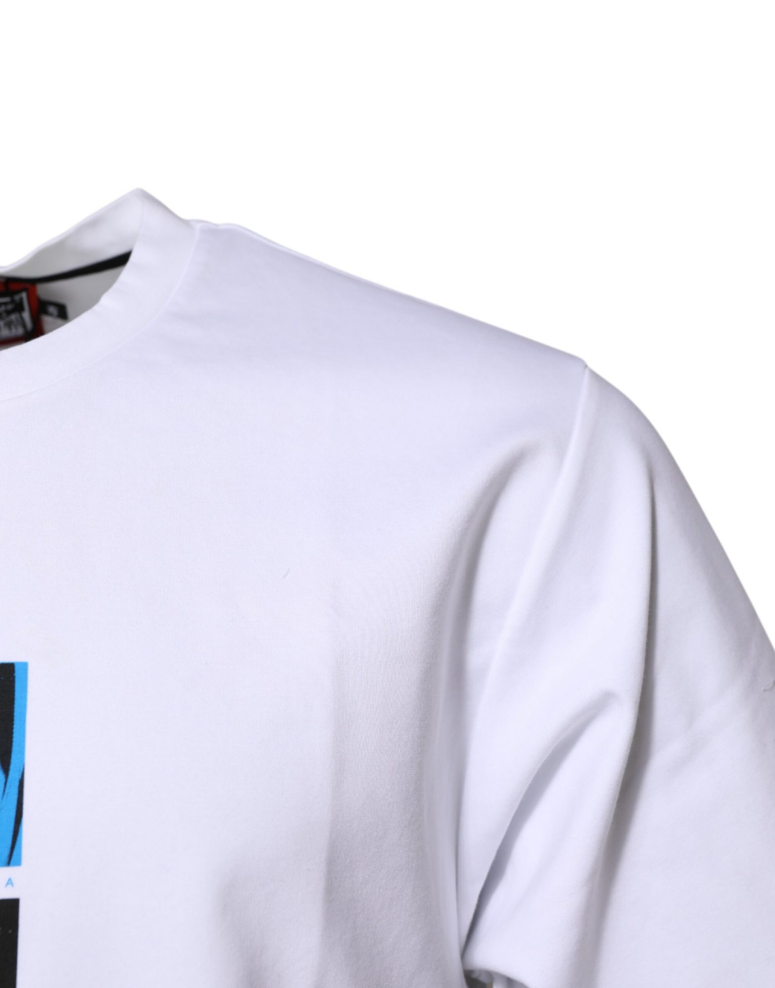 Dolce & Gabbana Weißes T-Shirt mit Rundhalsausschnitt aus Baumwolle und Grafikdruck – Bild 3