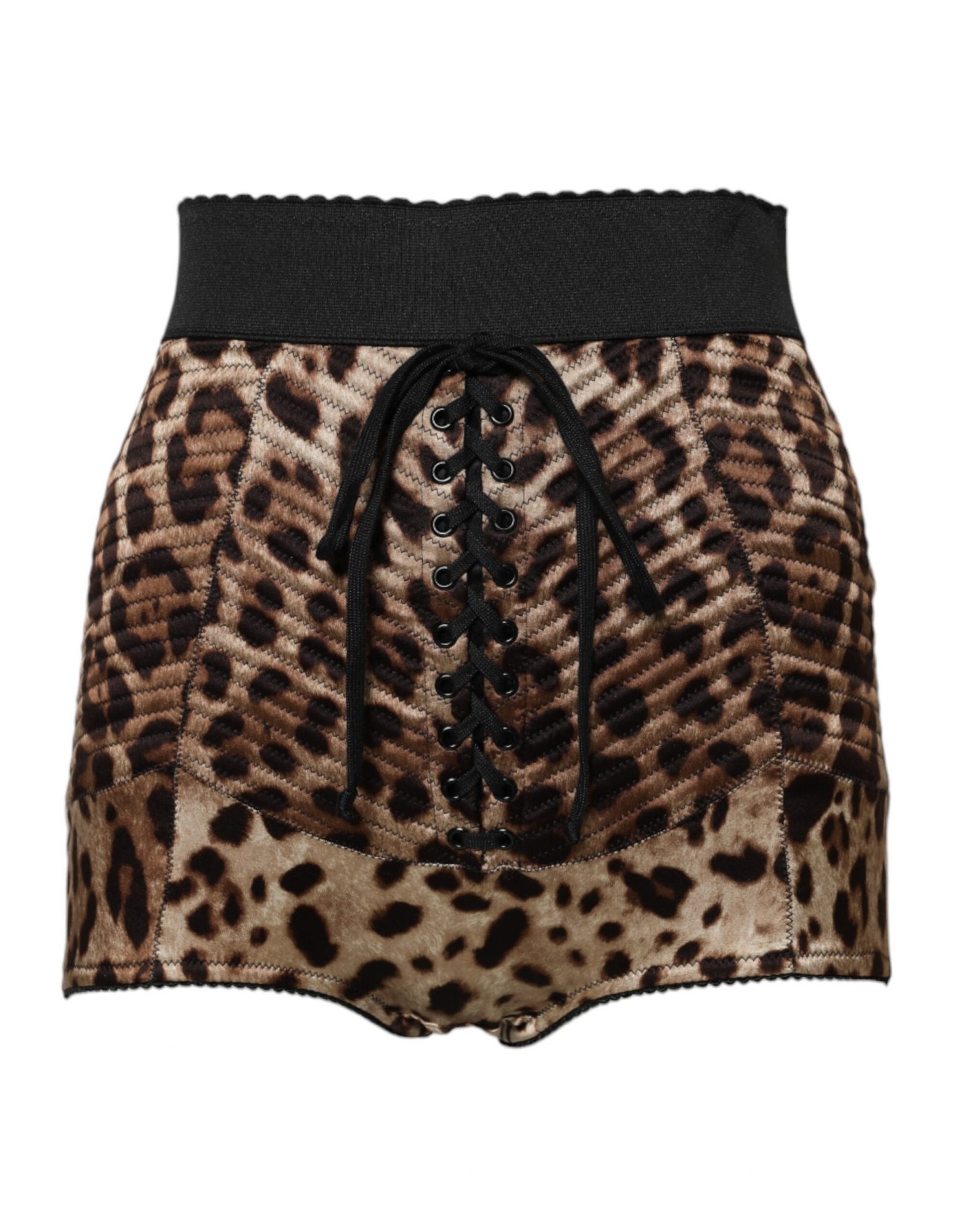 Dolce & Gabbana Braun Leopard Hohe Taille Hot Pants Shorts