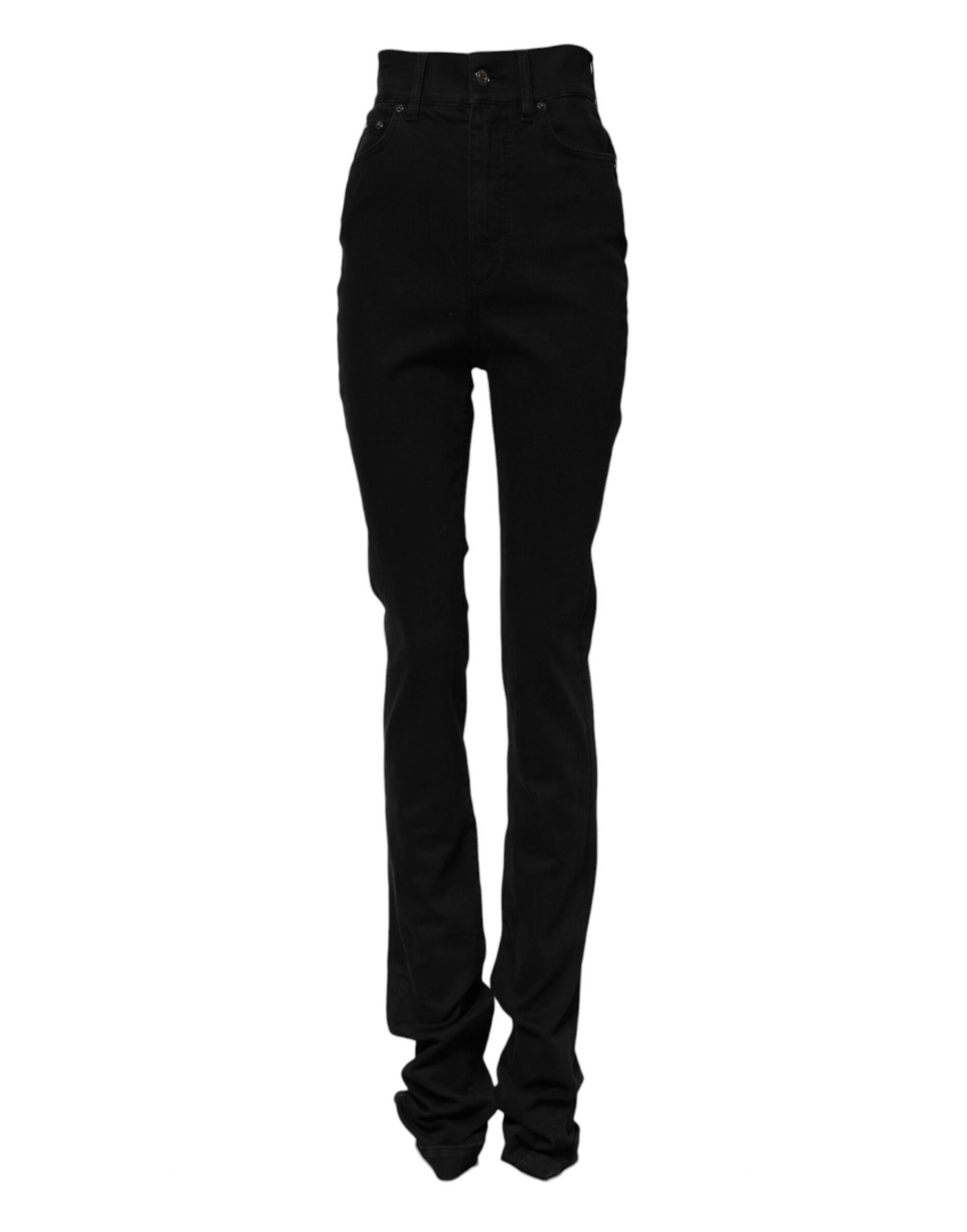 Dolce & Gabbana Schwarze Skinny Denim-Jeans mit hoher Taille aus Baumwolle