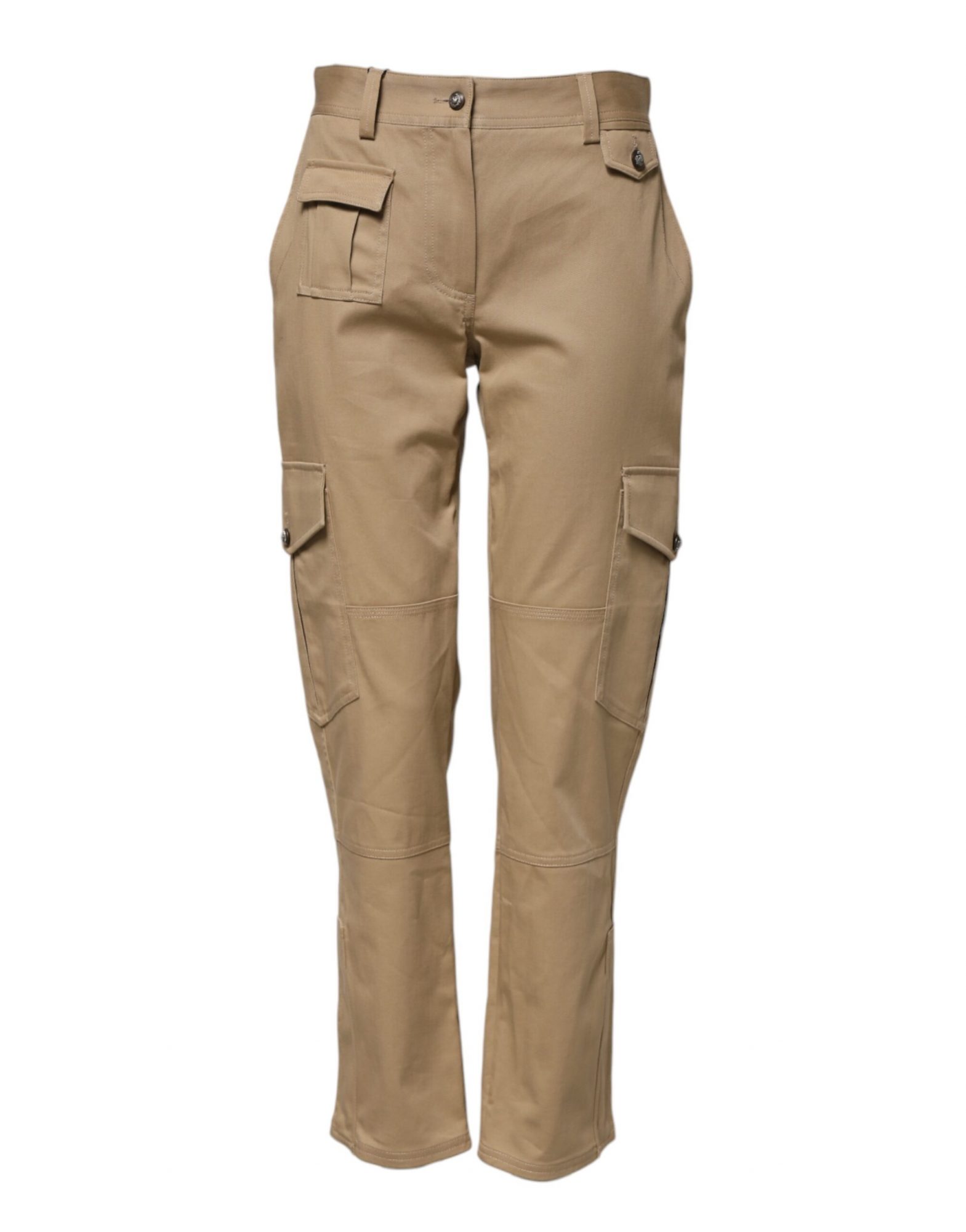 Dolce & Gabbana Beige Mid Waist Cargo Tapered Pants