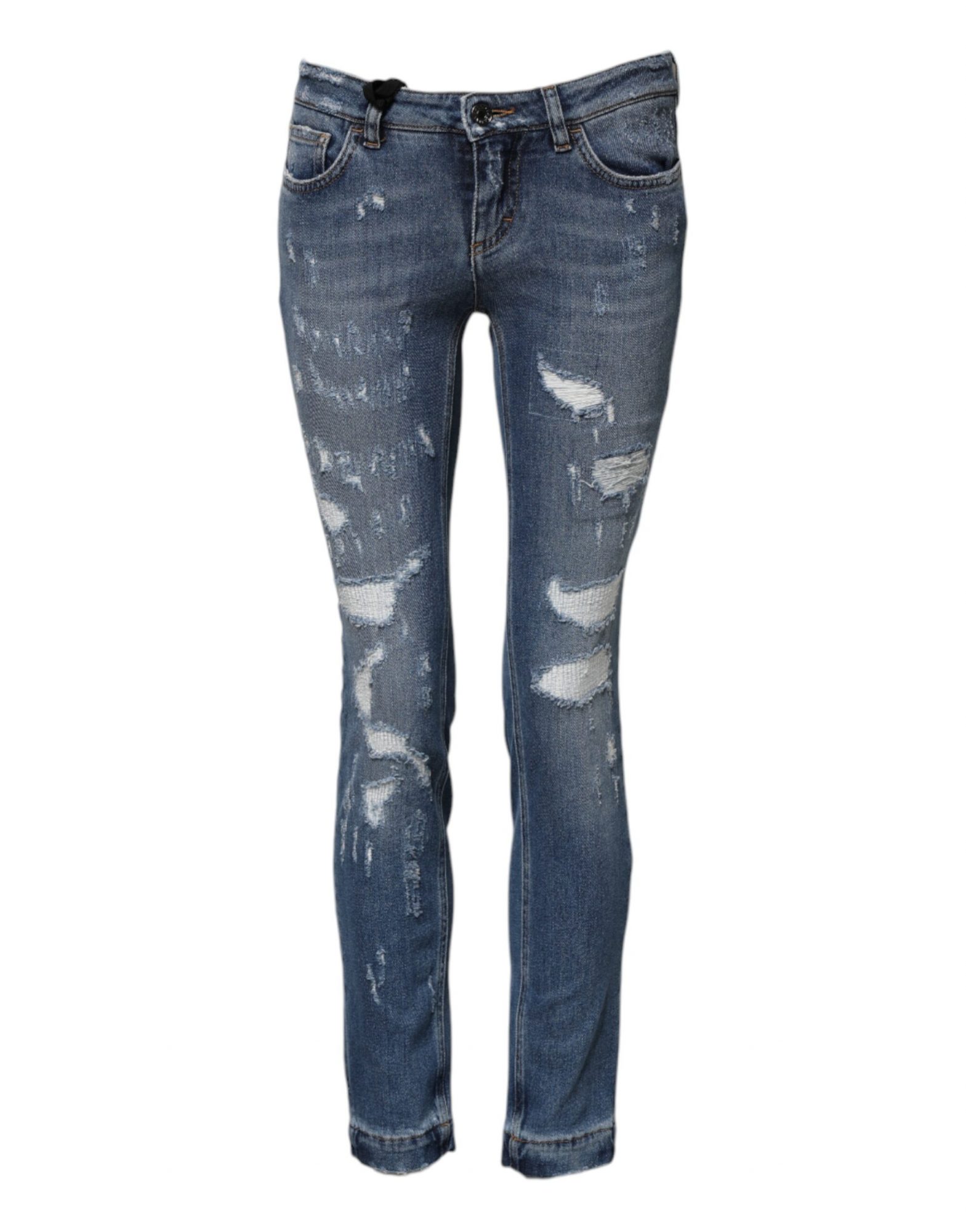 Dolce & Gabbana Blaue PRETTY Zerrissene Skinny Denim Jeans