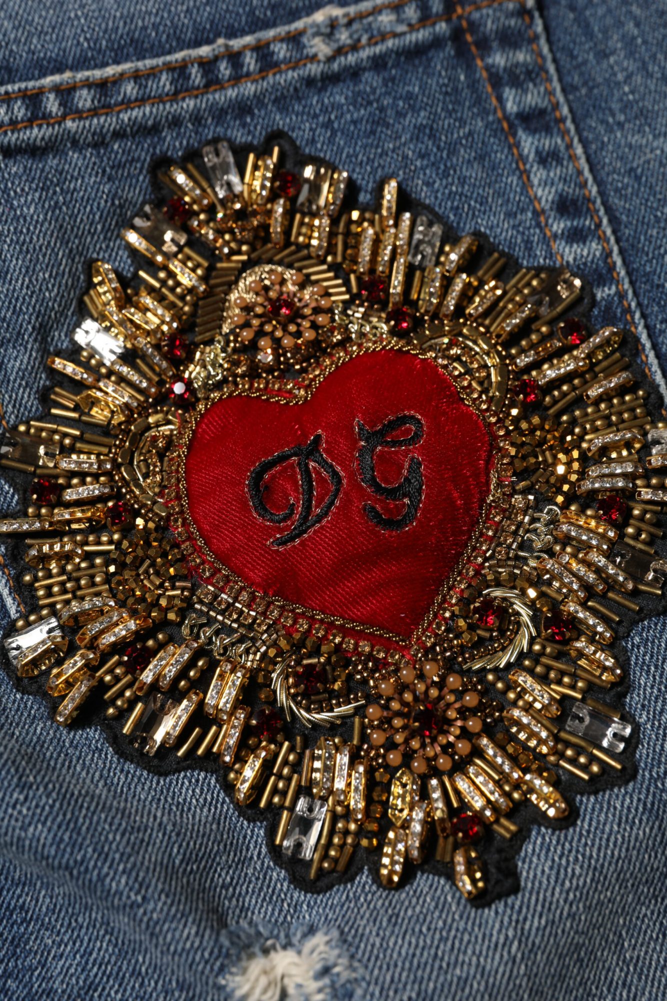 Dolce & Gabbana Blaue Boyfriend-Jeans aus zerfetztem Denim – Bild 5