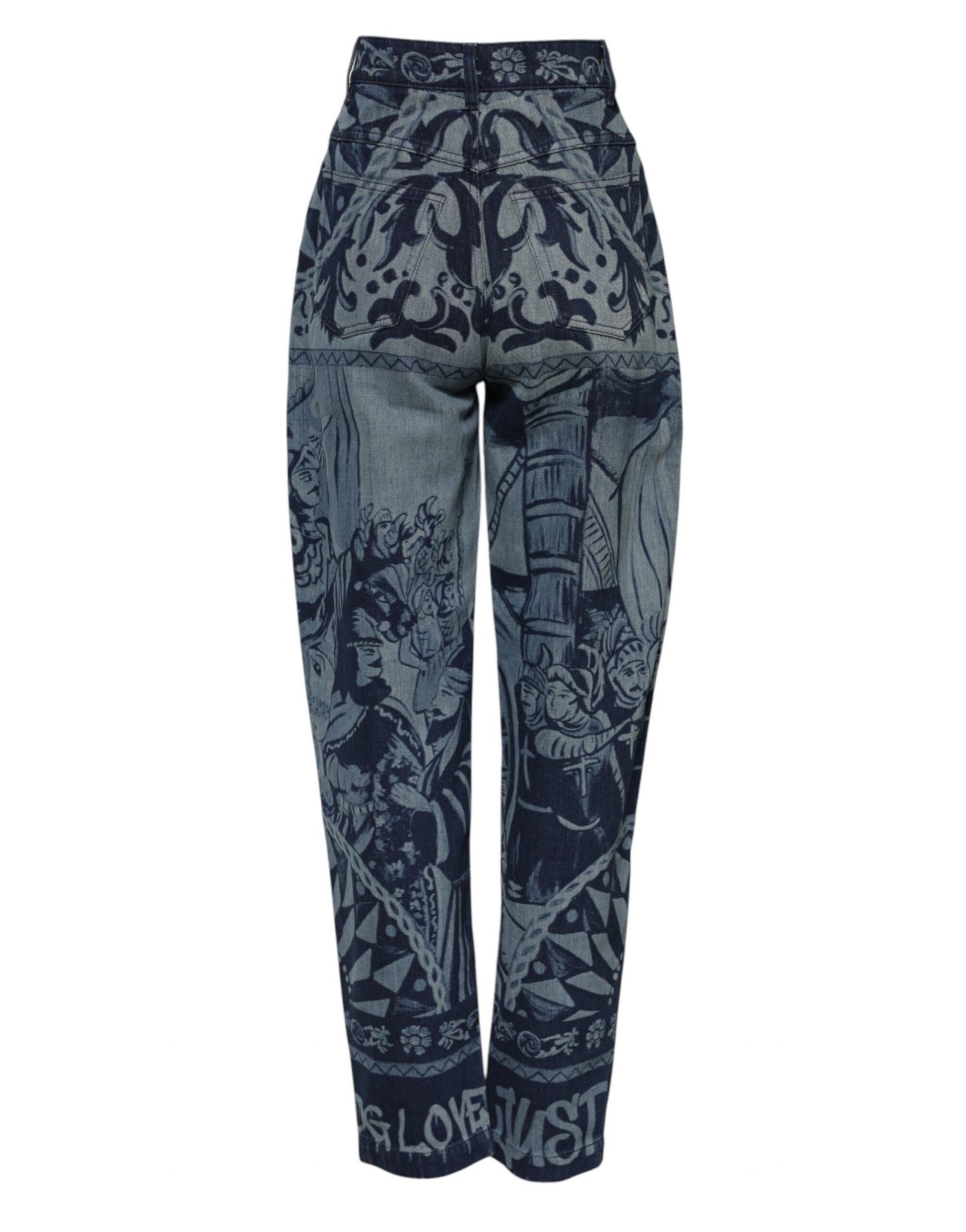 Dolce & Gabbana Blaue Graphic Print Tapered Denim Jeans – Bild 3