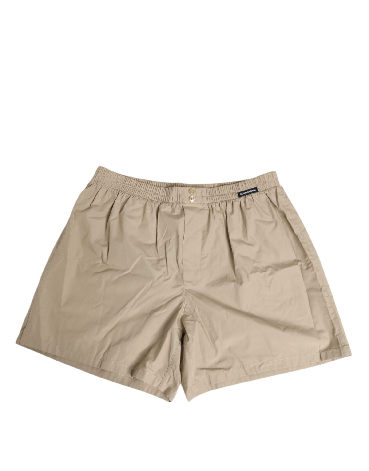 Dolce & Gabbana Beige Baumwolle Regular Boxershorts Unterwäsche