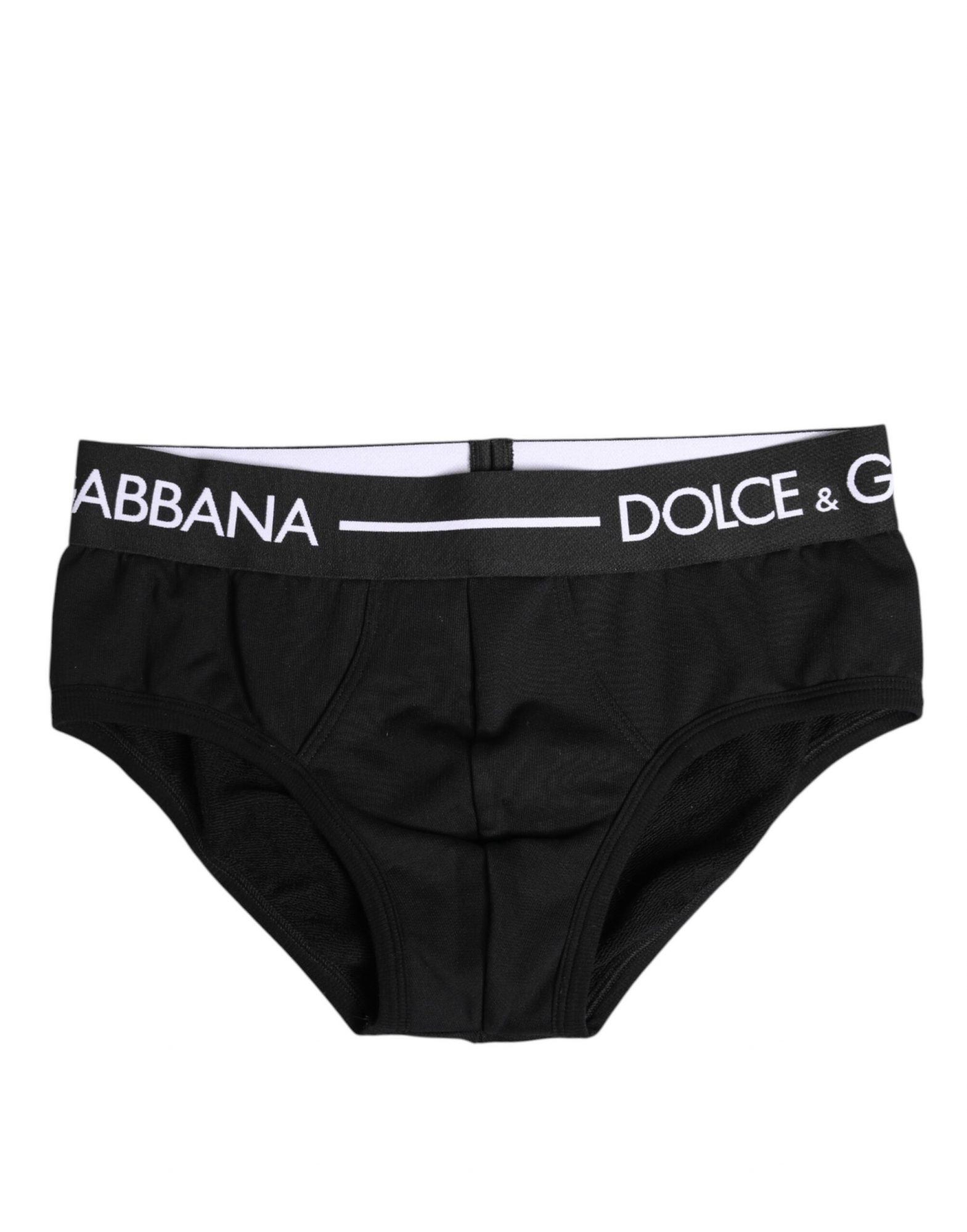 Dolce & Gabbana Schwarzer Cotton Stretch Regular Slip Unterwäsche
