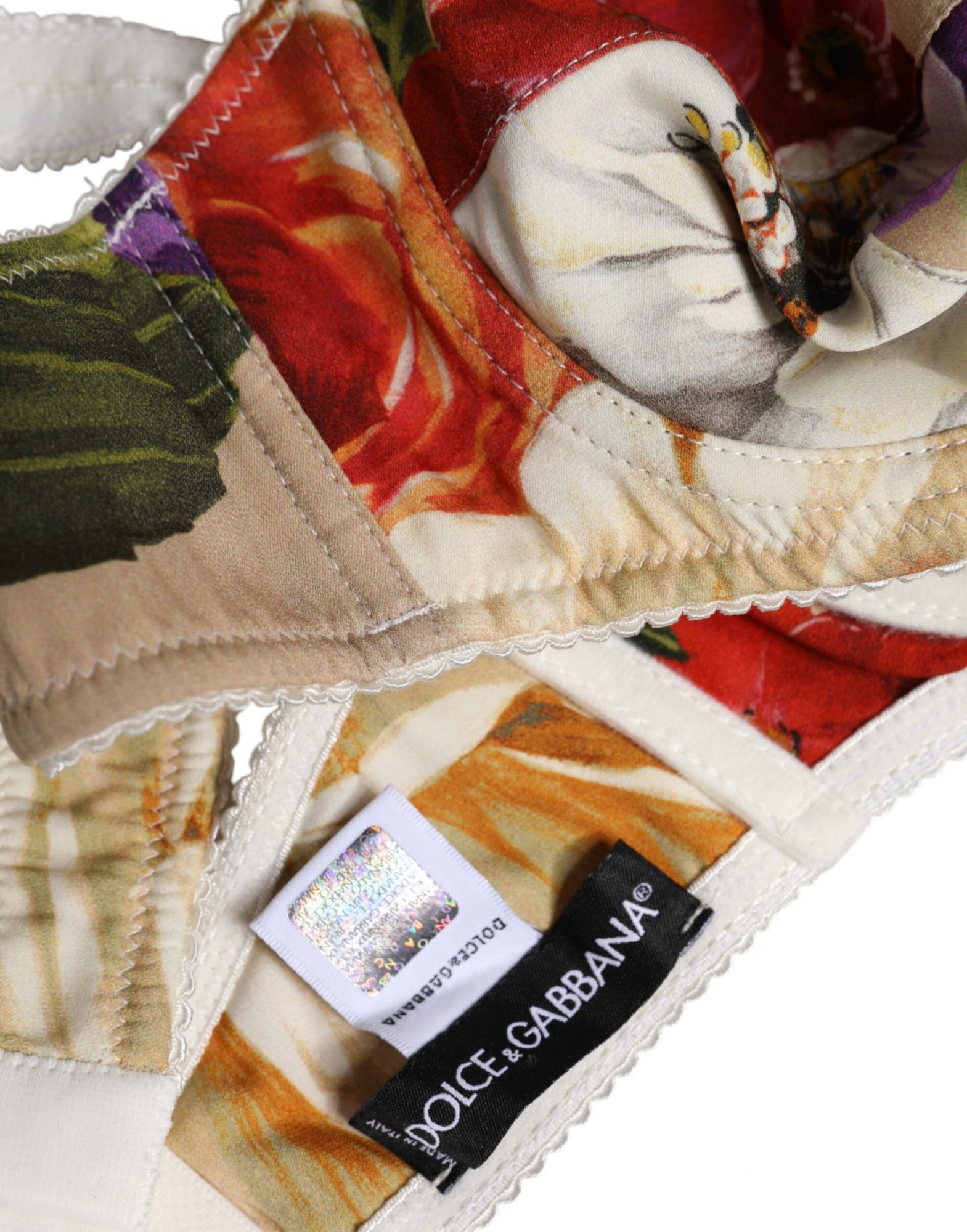 Dolce & Gabbana Beige Floral Balconcino Bügel-BH Unterwäsche – Bild 5